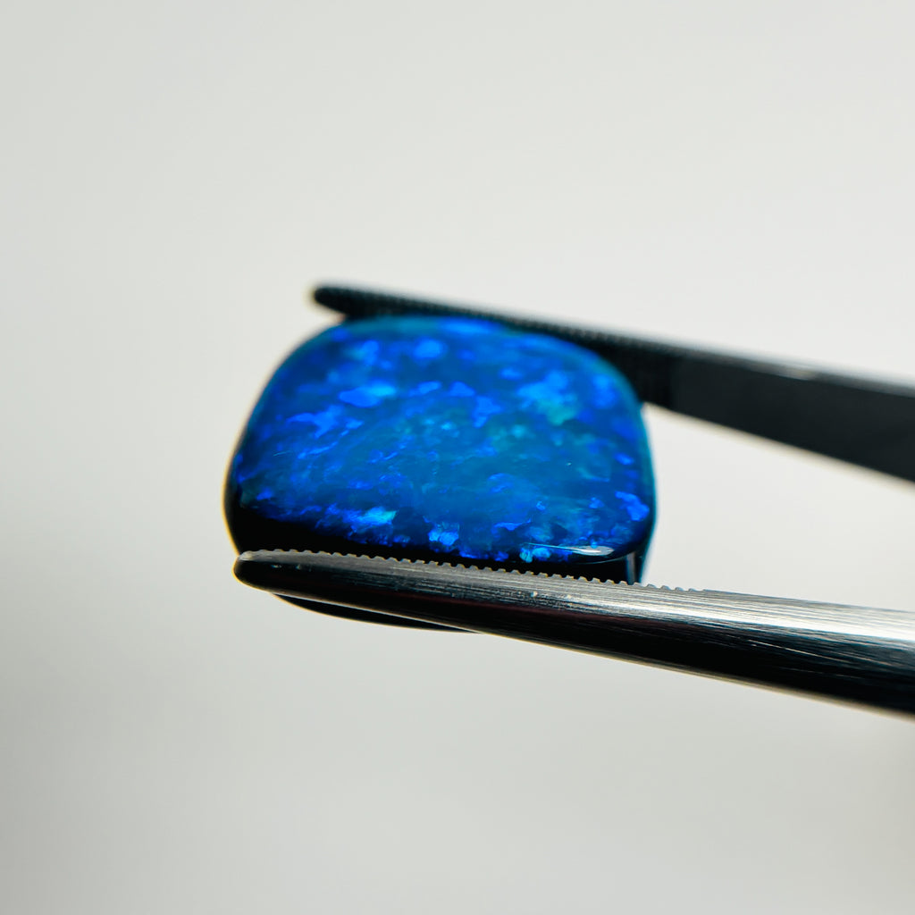 Doublet Opal Blue Green 18x15x4 Cabochon Freeform 7.65 Carat
