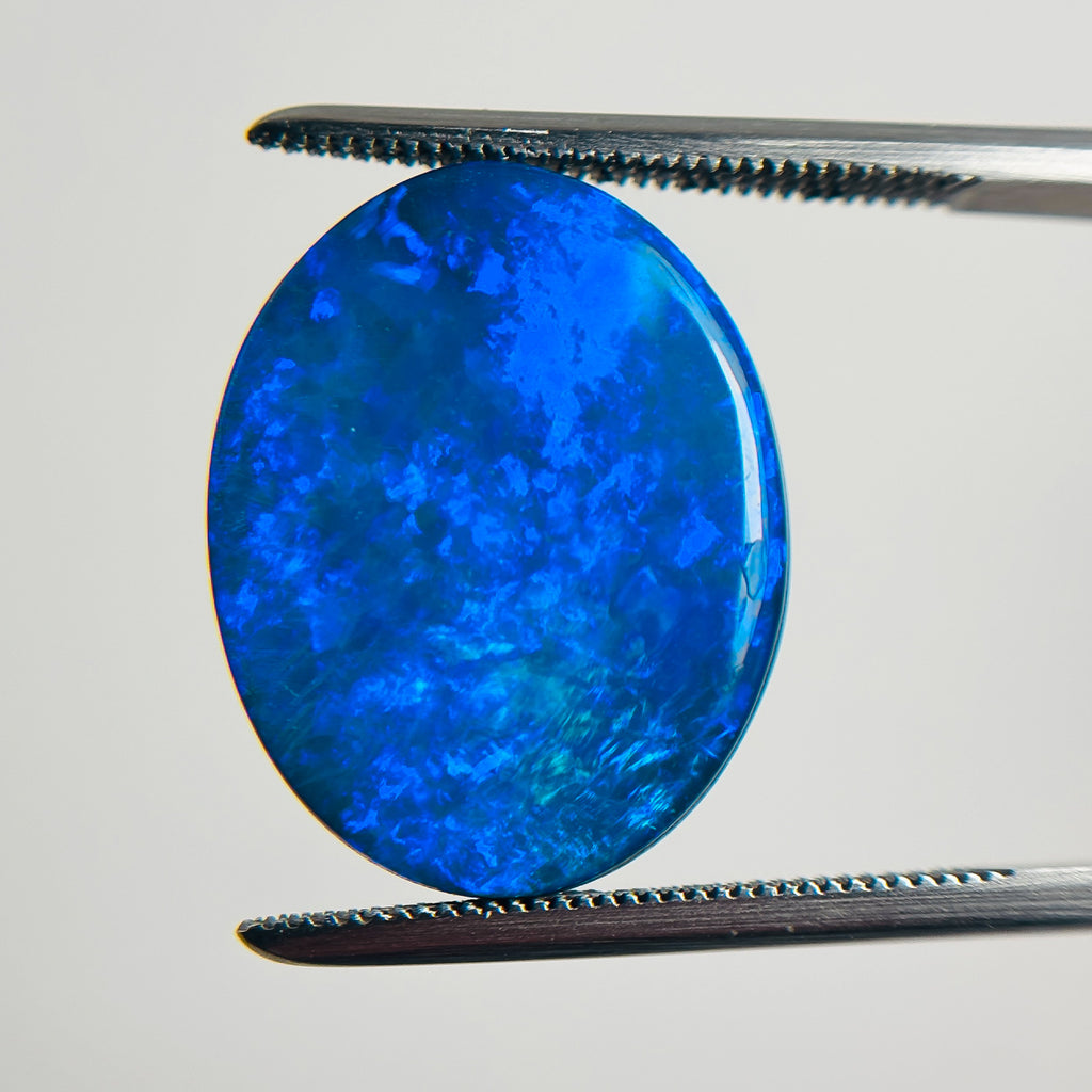 Doublet Opal Blue Green 18x15x5 Cabochon Oval 9.25 Carat