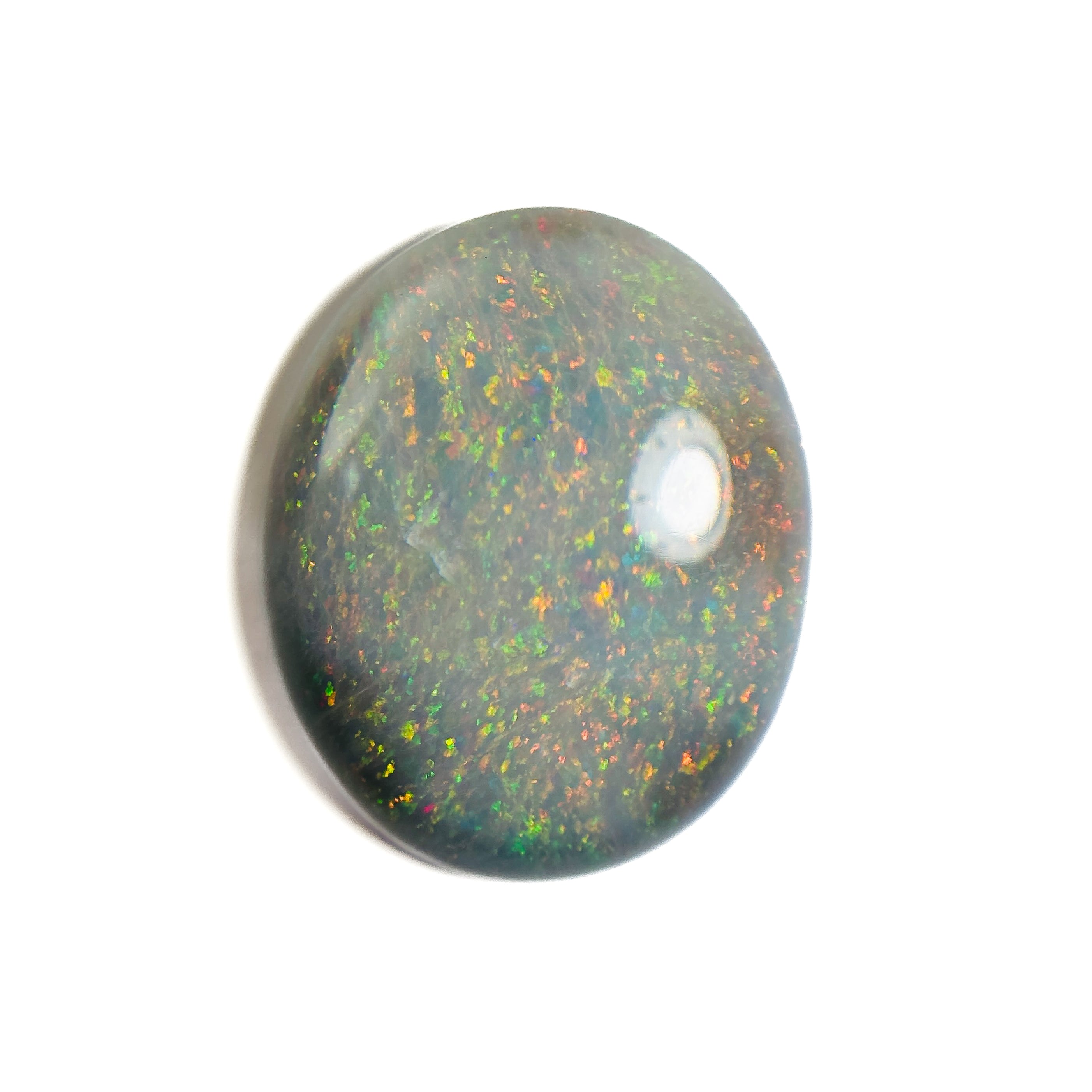 Semi Black Opal Multicolour 21x17x5.5 Cabochon Oval 11.90 Carat