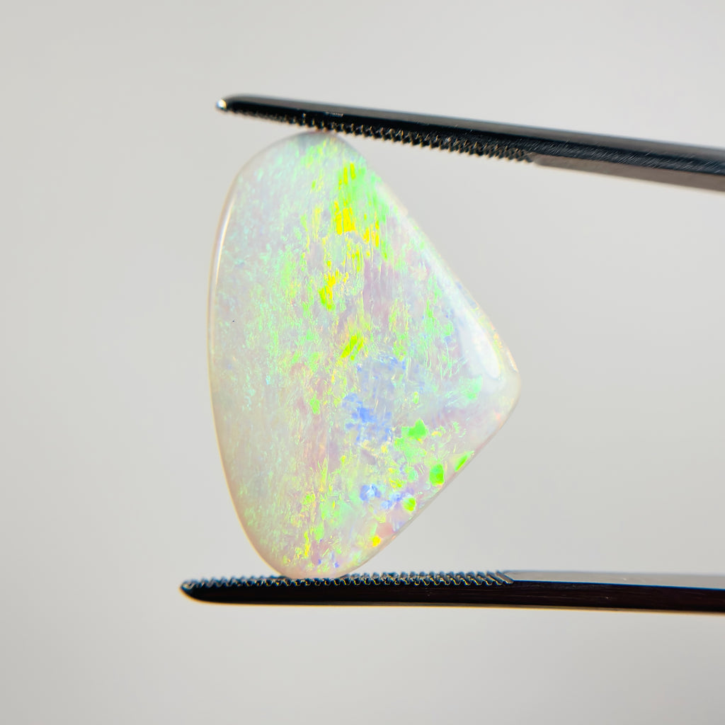 White Opal Multicolour Cabochon Freeform 8.90 Carat