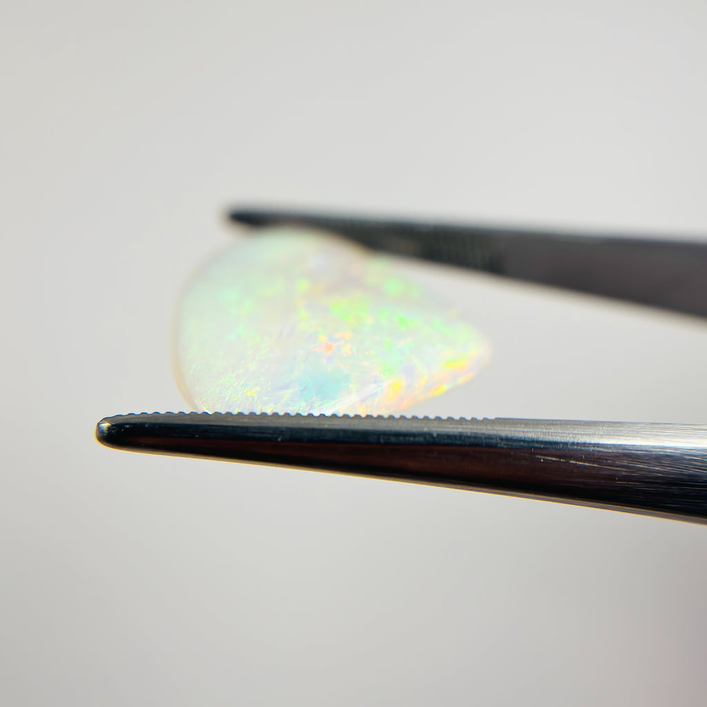 White Opal Multicolour Cabochon Freeform 8.90 Carat