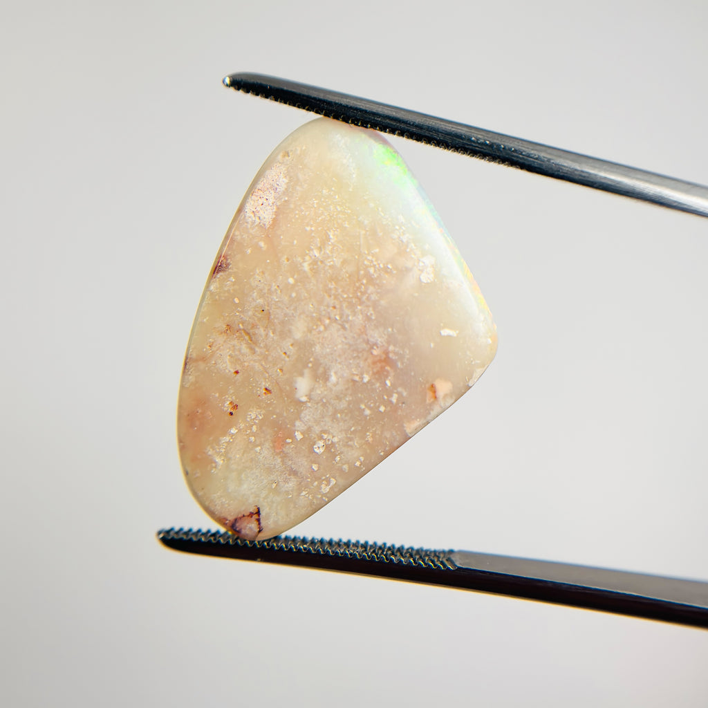 White Opal Multicolour Cabochon Freeform 8.90 Carat