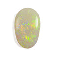White Opal Green Multicolour Cabochon Freeform Pear 35.35 Carat