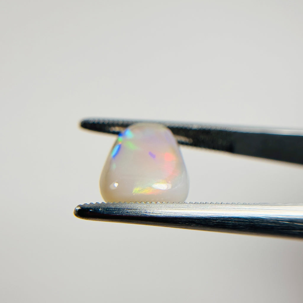Semi Black Opal Red Multicolour 14x10x5 Cabochon Pear 4.6 Carat
