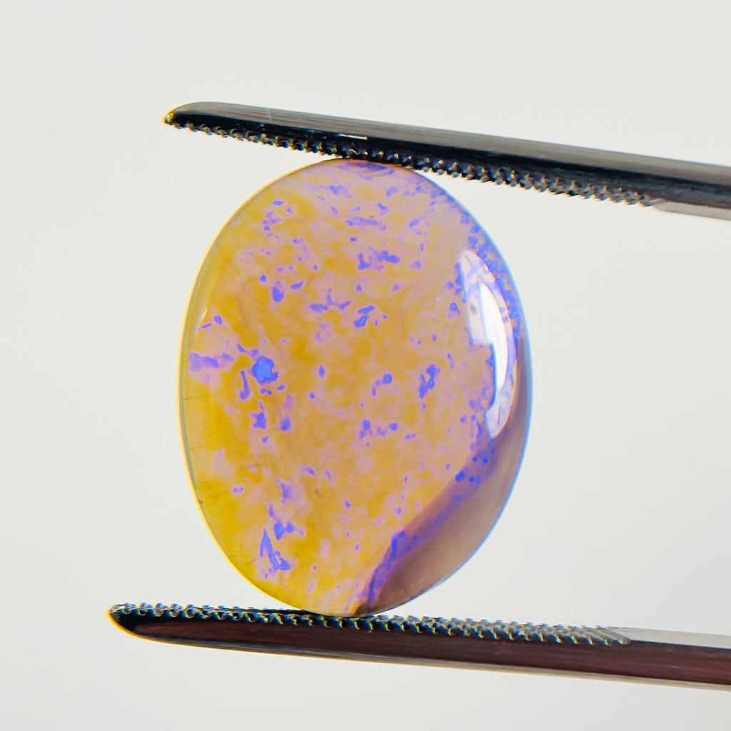 Black Crystal Opal Blue 16x13x3.7 Cabochon Oval 5.00 Carat