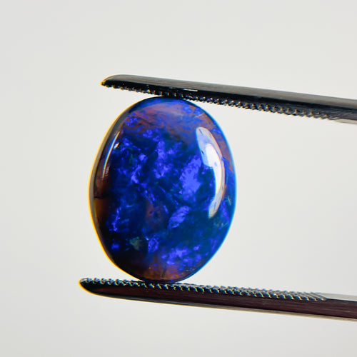 Black Opal Blue 14x11x4.3 Cabochon Oval 4.4 Carat