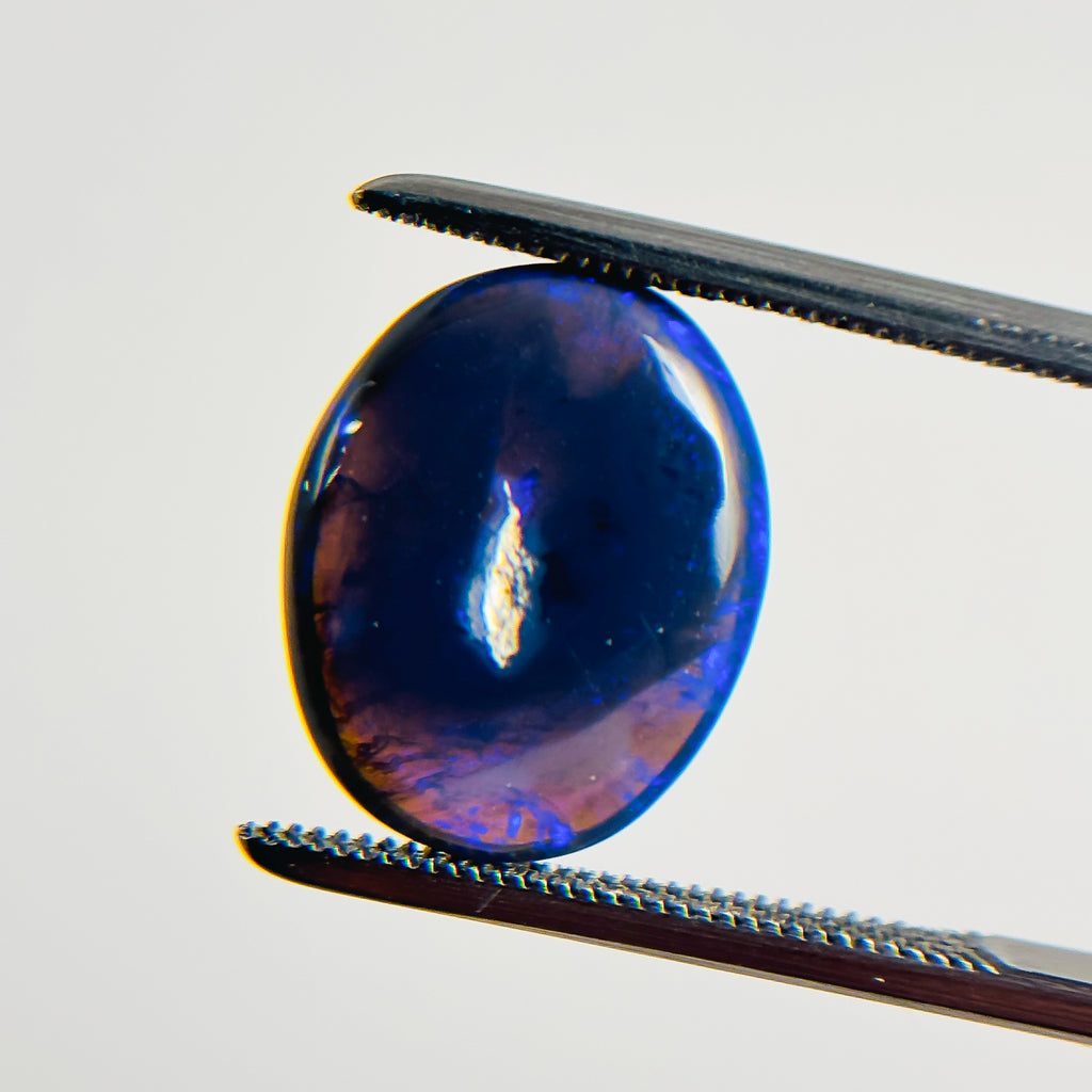 Black Opal Blue 14x11x4.3 Cabochon Oval 4.4 Carat