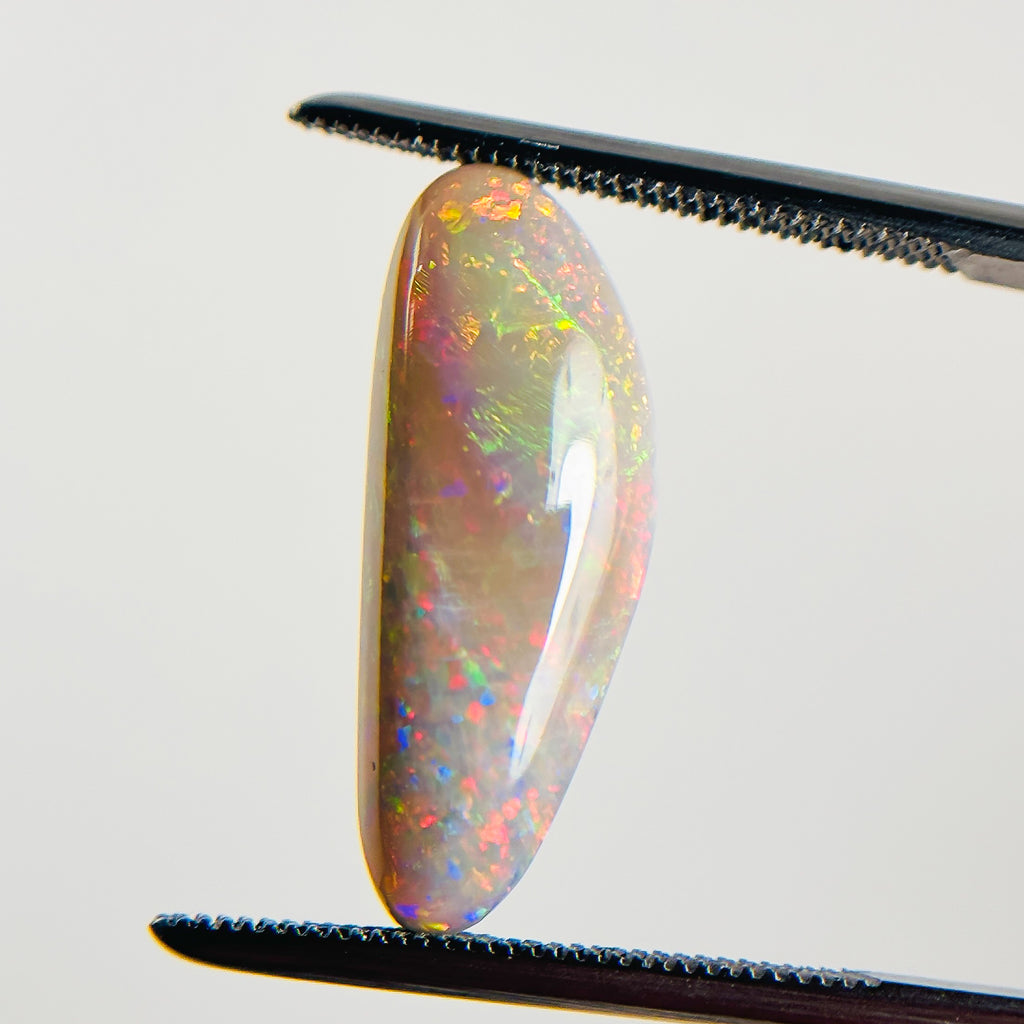 Semi Black Opal Red Multicolour 20x8x4.1 Cabochon Freeform 3.95 Carat