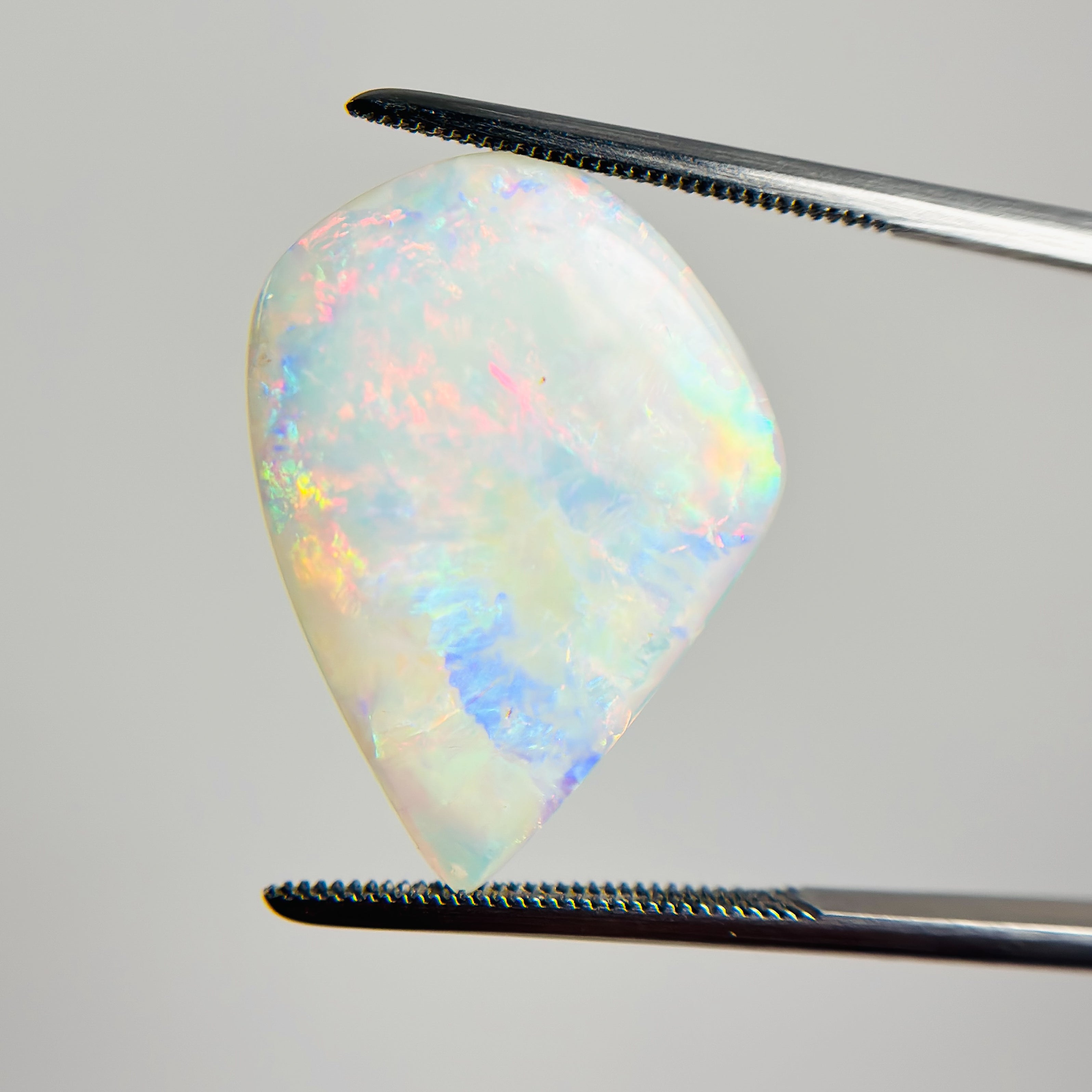 Crystal Opal Red Multicolour 24x18x3 Cabochon Freeform 6.9 Carat