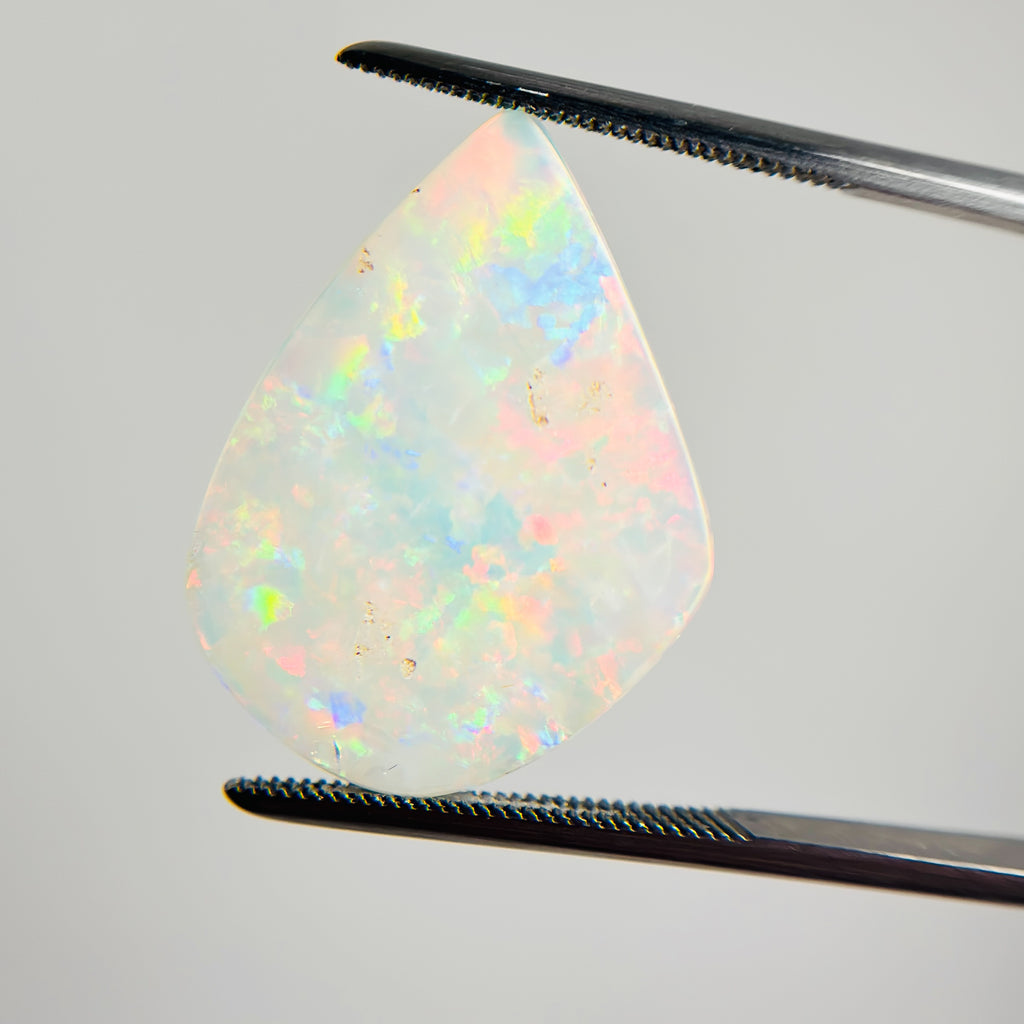 Crystal Opal Red Multicolour 24x18x3 Cabochon Freeform 6.9 Carat