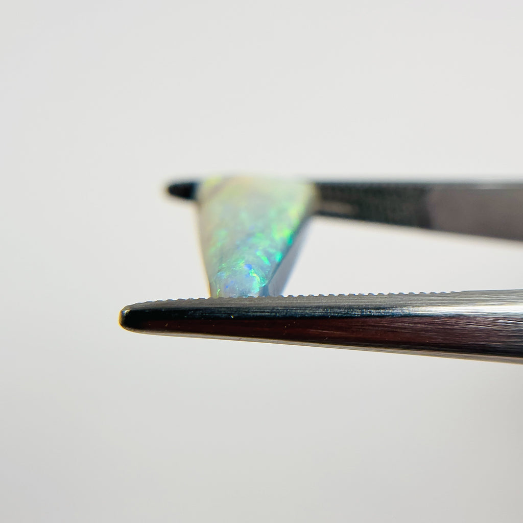 Semi Black Opal Multicolour 18x8.5x4.1 Cabochon Triangle 3.85 Carat