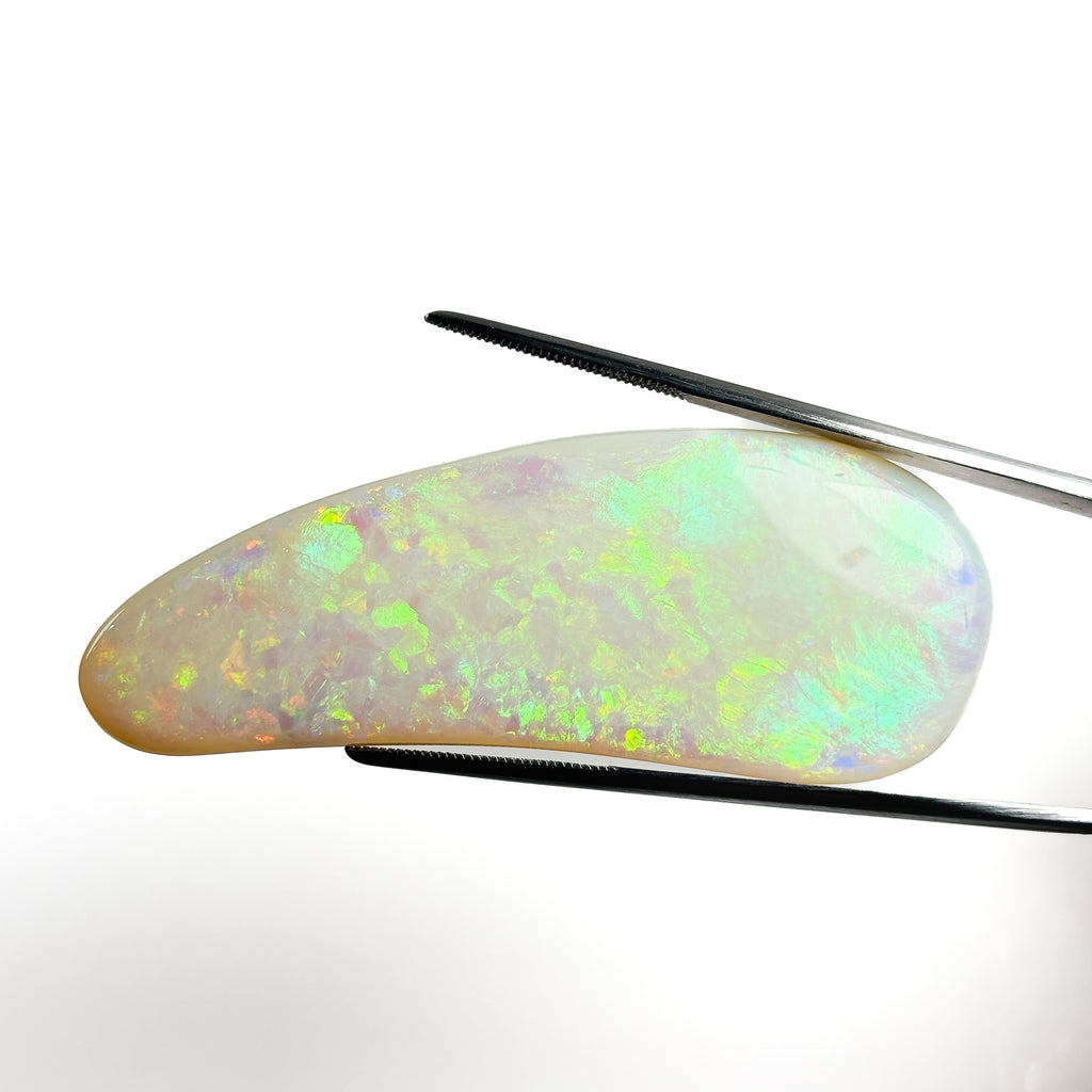 White Opal Multicolour 60x23x6 Cabochon Freeform 58.50 Carat
