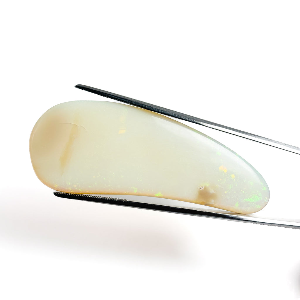 White Opal Multicolour 60x23x6 Cabochon Freeform 58.50 Carat