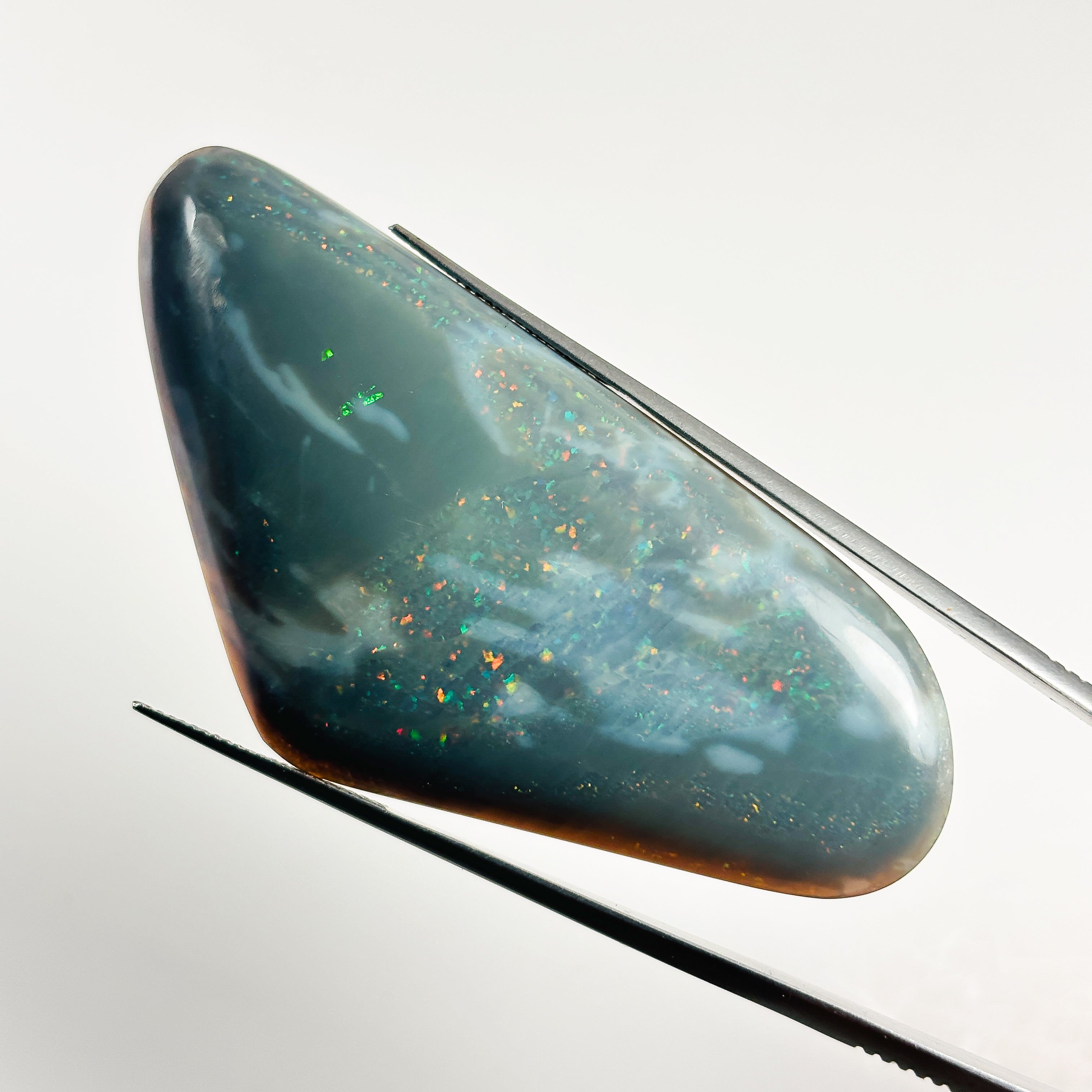 Black Opal Multicolour 62x30x17 Cabochon Freeform 68 Carat 'Cosmic Night'