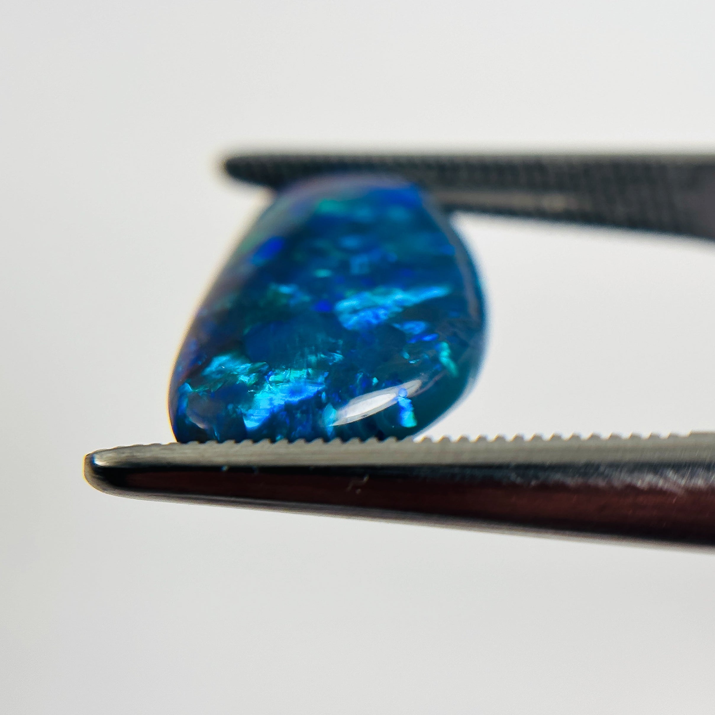 Black Opal Blue Green 18x10x3.5 Cabochon Freeform 4.05 Carat