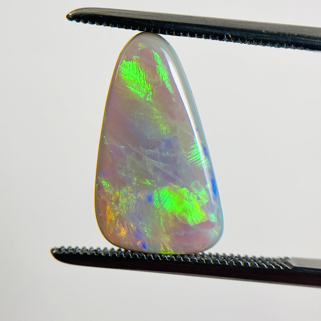 Semi Black Opal Green Multi 17x10x3.5 Cabochon Freeform 3.5 Carat