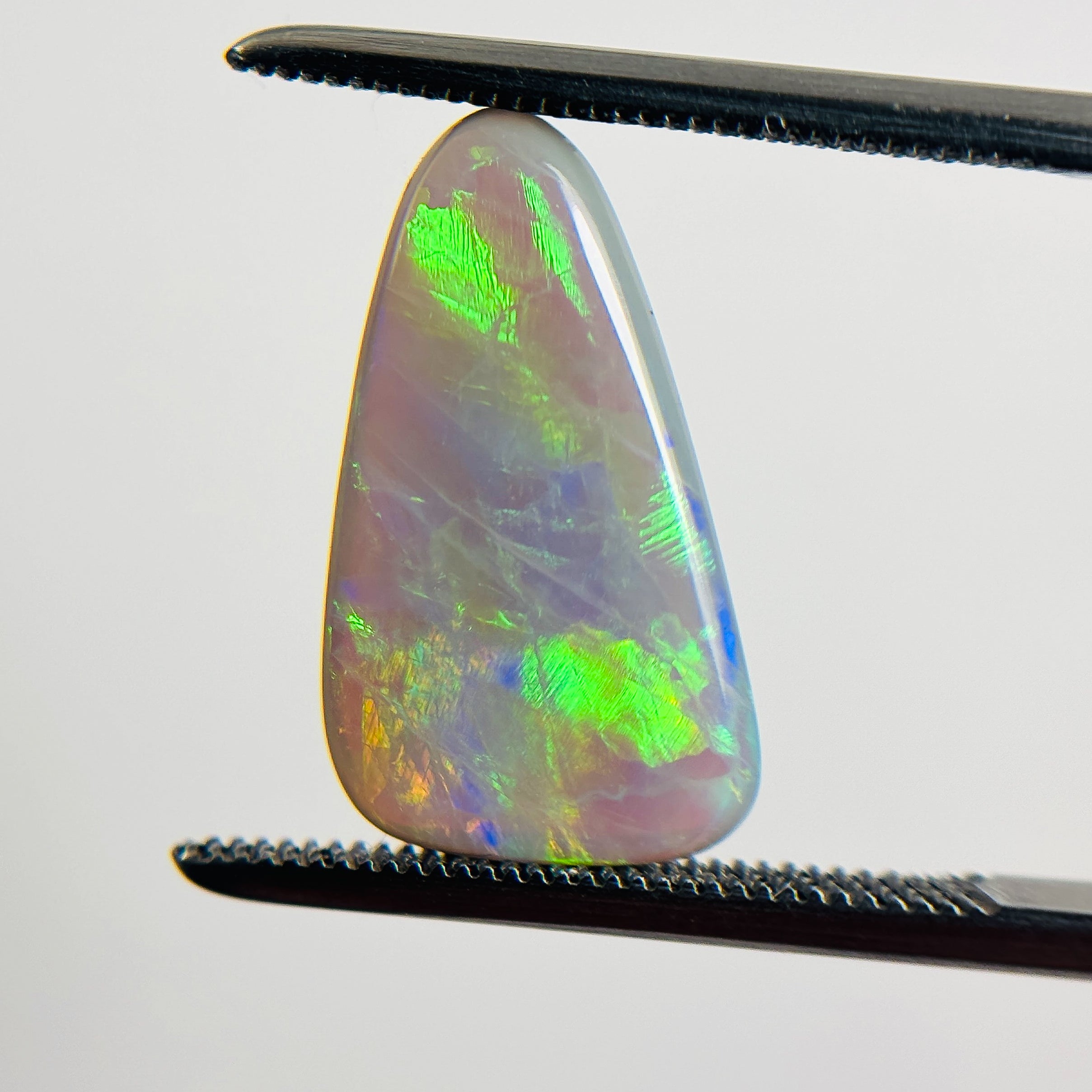 Semi Black Opal Green Multi 17x10x3.5 Cabochon Freeform 3.5 Carat