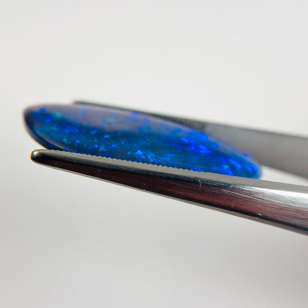 Black Opal Blue 30x17x4.5 Cabochon Freeform 14.4 Carat