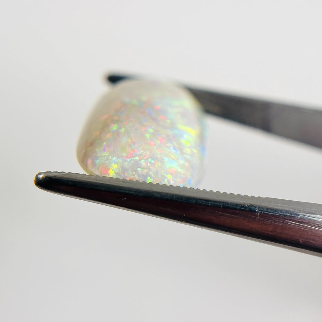 White Opal Multicolour 23.6x12.2x4.75 Cabochon Freeform 8.65 Carat