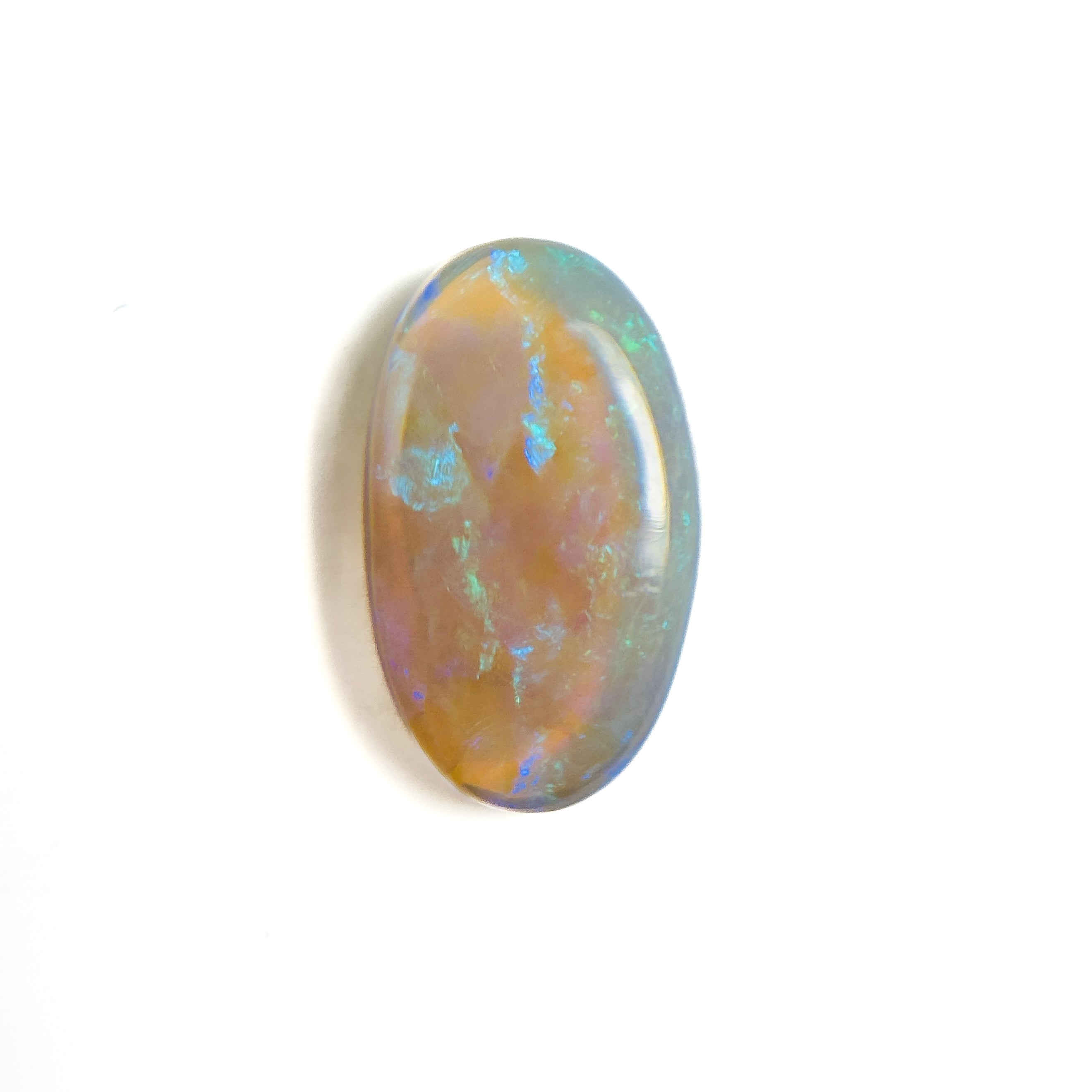 Crystal Opal Blue Green 14x8x3.5 Cabochon Oval 3 Carat