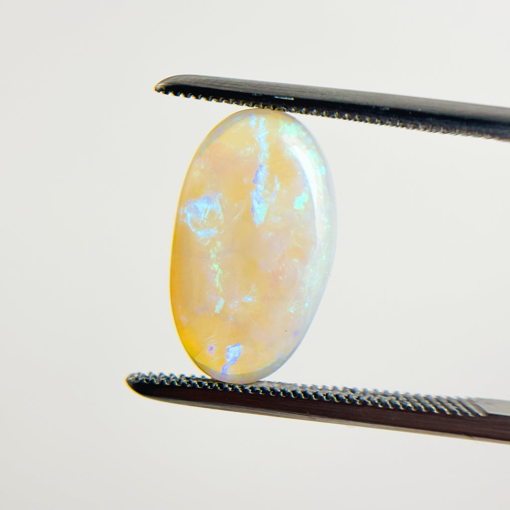 Crystal Opal Blue Green 14x8x3.5 Cabochon Oval 3 Carat
