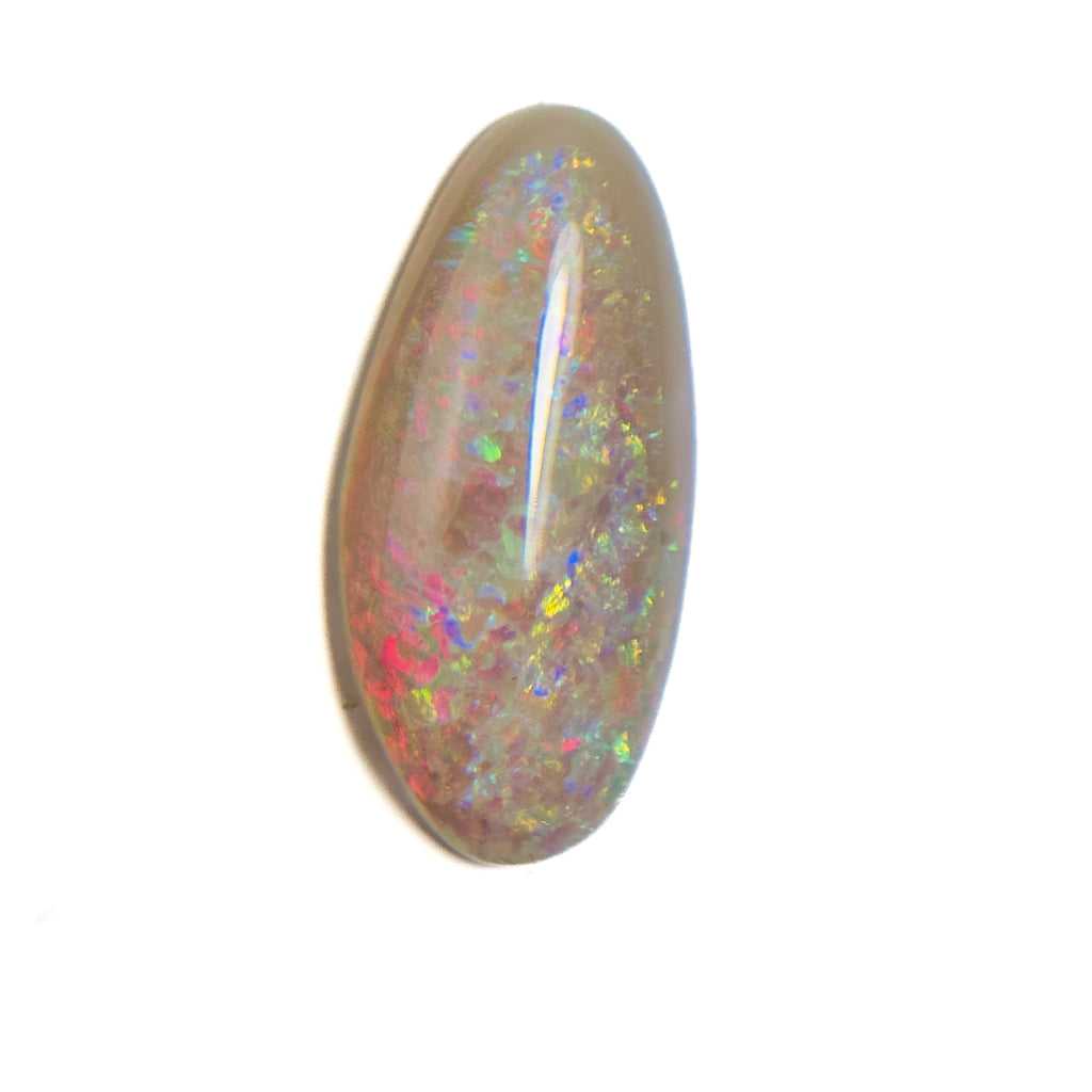 White Opal Multicolour 23x11x4.6 Cabochon Freeform 7 Carat