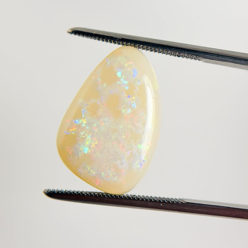 White Opal Red Multicolour 20x13x4 Cabochon Freeform 7.1 Carat