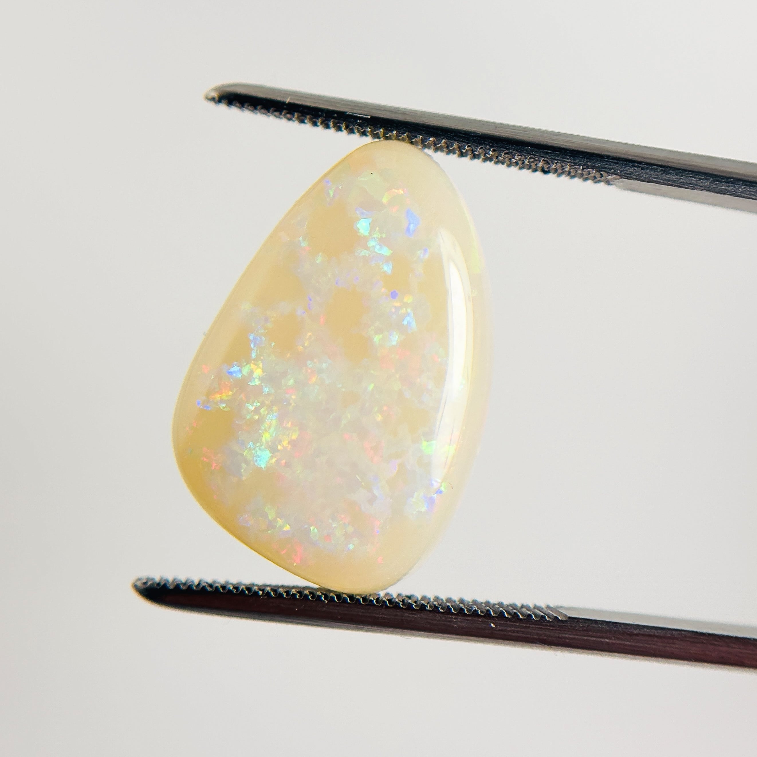 White Opal Red Multicolour 20x13x4 Cabochon Freeform 7.1 Carat