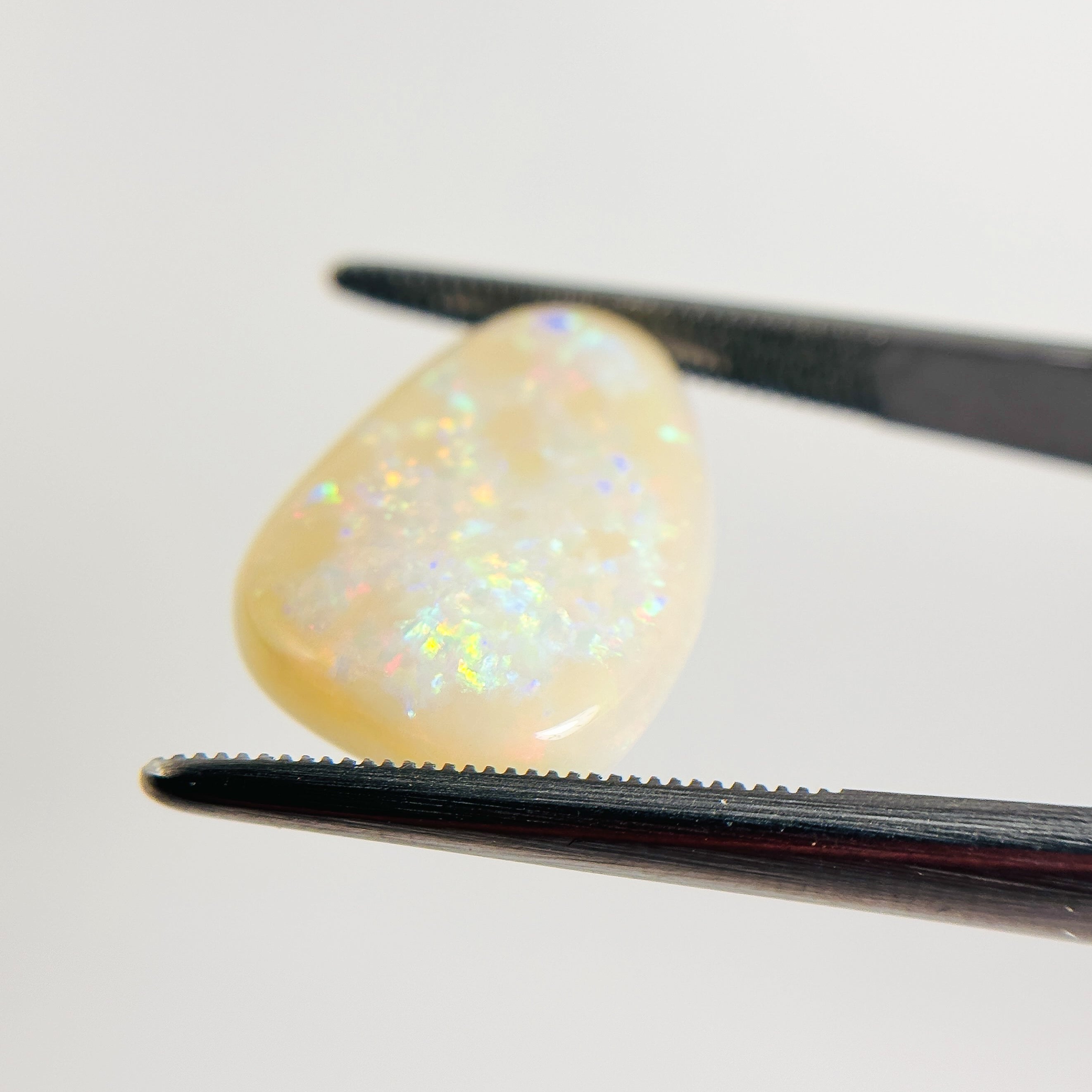 White Opal Red Multicolour 20x13x4 Cabochon Freeform 7.1 Carat