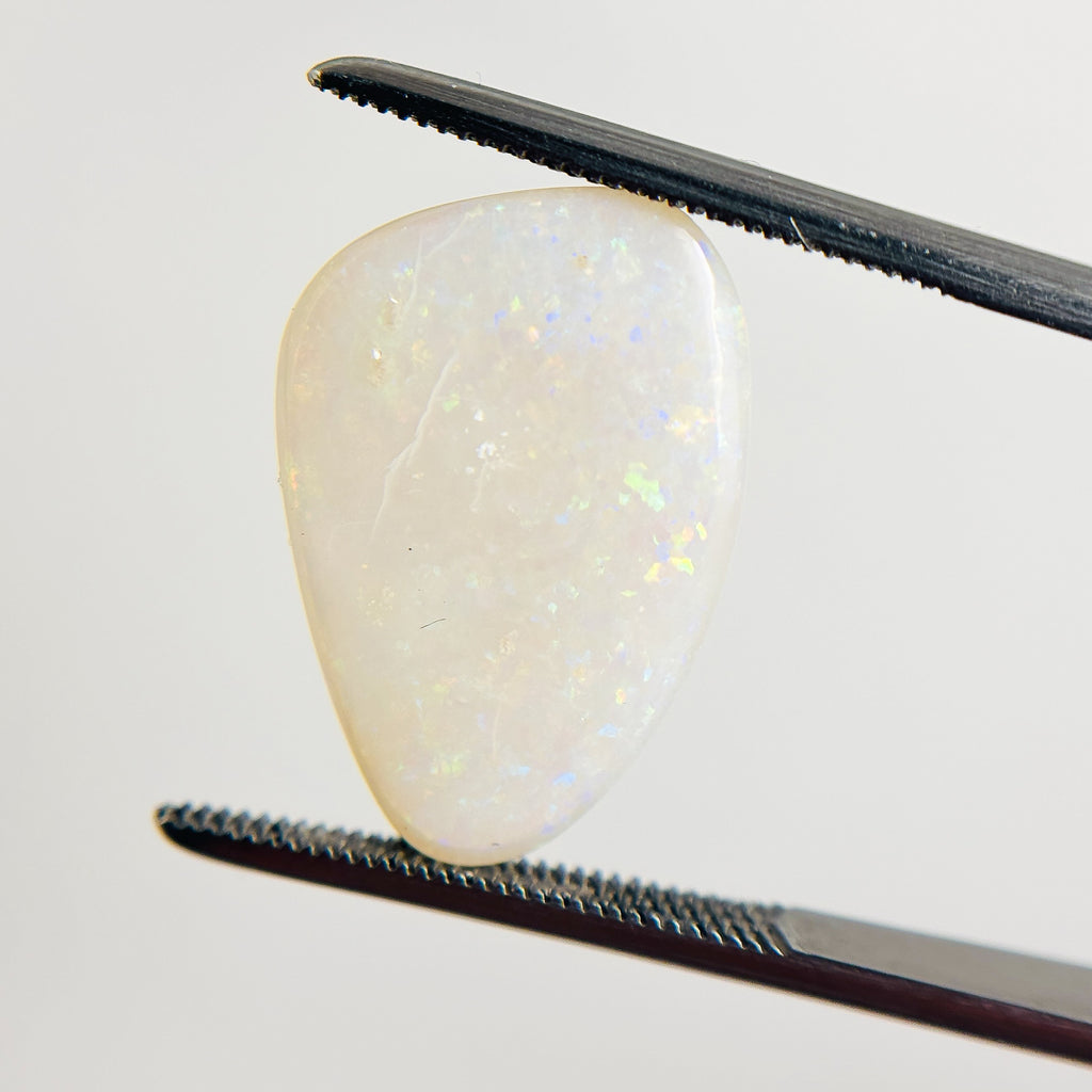 White Opal Red Multicolour 20x13x4 Cabochon Freeform 7.1 Carat