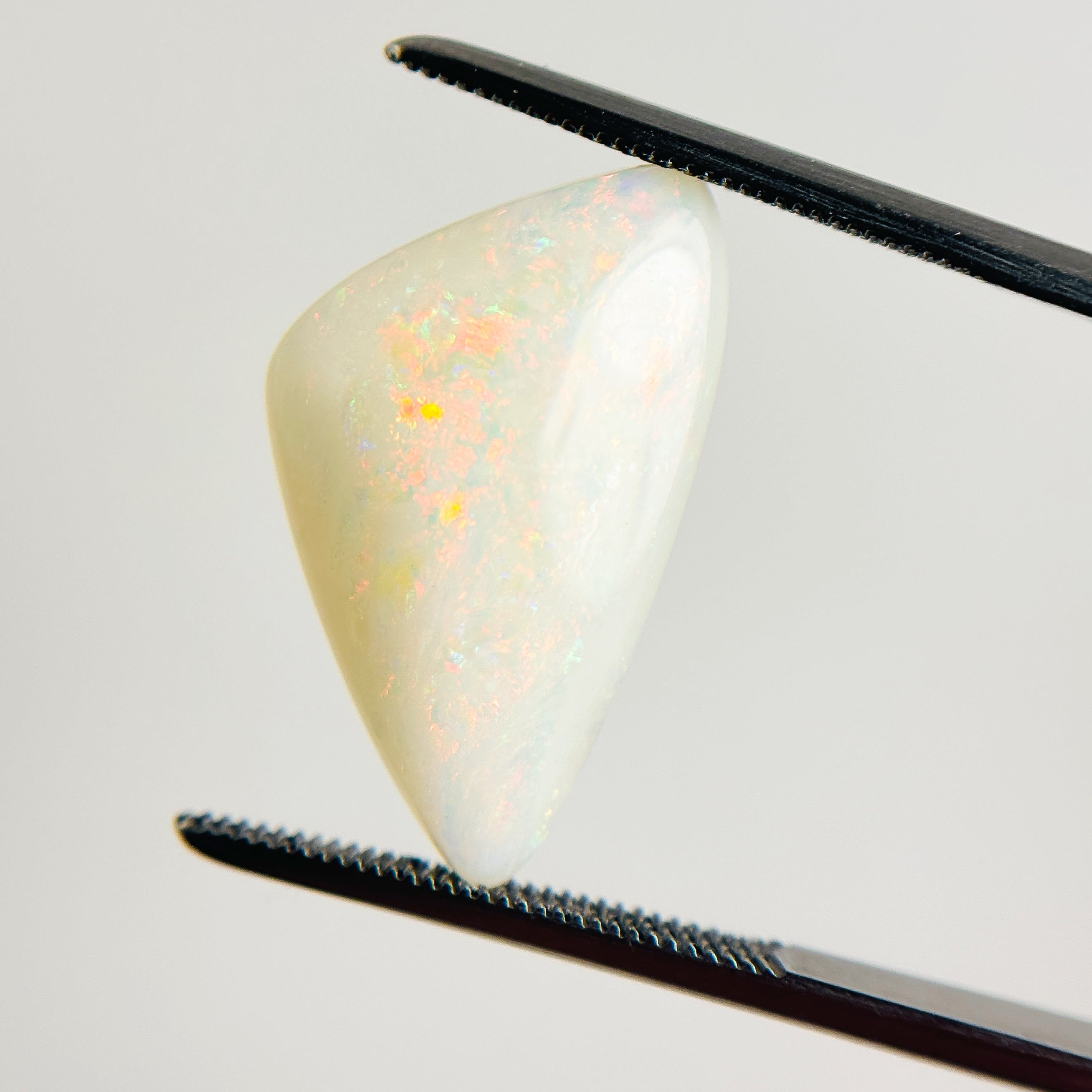 White Opal Multicolour 21x13x4 Cabochon Freeform 4.95 Carat