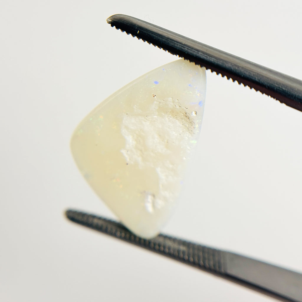 White Opal Multicolour 21x13x4 Cabochon Freeform 4.95 Carat