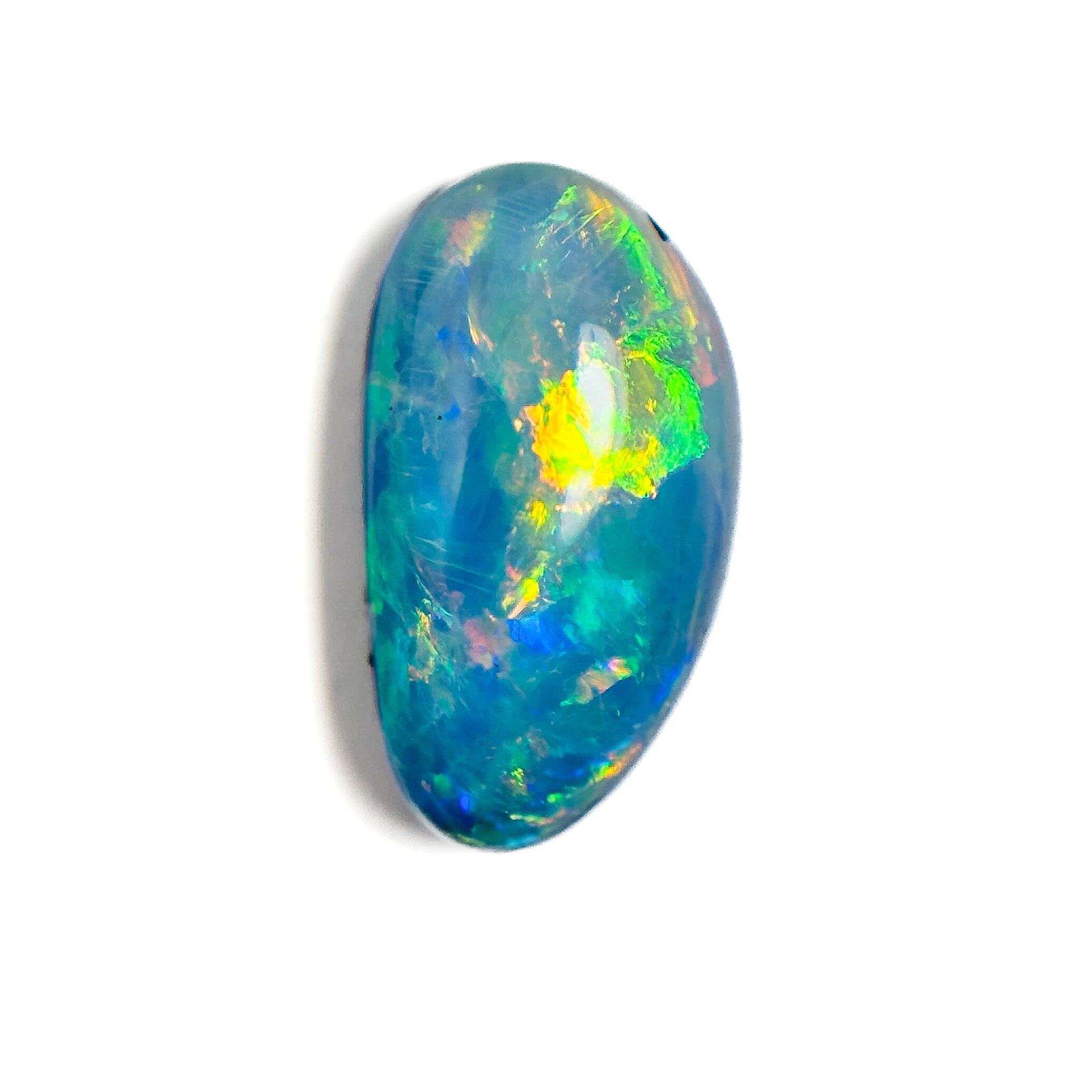 Doublet Opal Multicolour 15x8.5x5.5 Cabochon Freeform 4.6 Carat