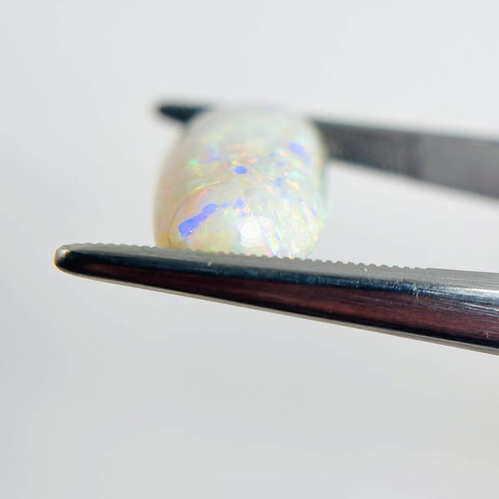 White Opal Multicolour 22x10x5.7 Cabochon Freeform 9.15 Carat