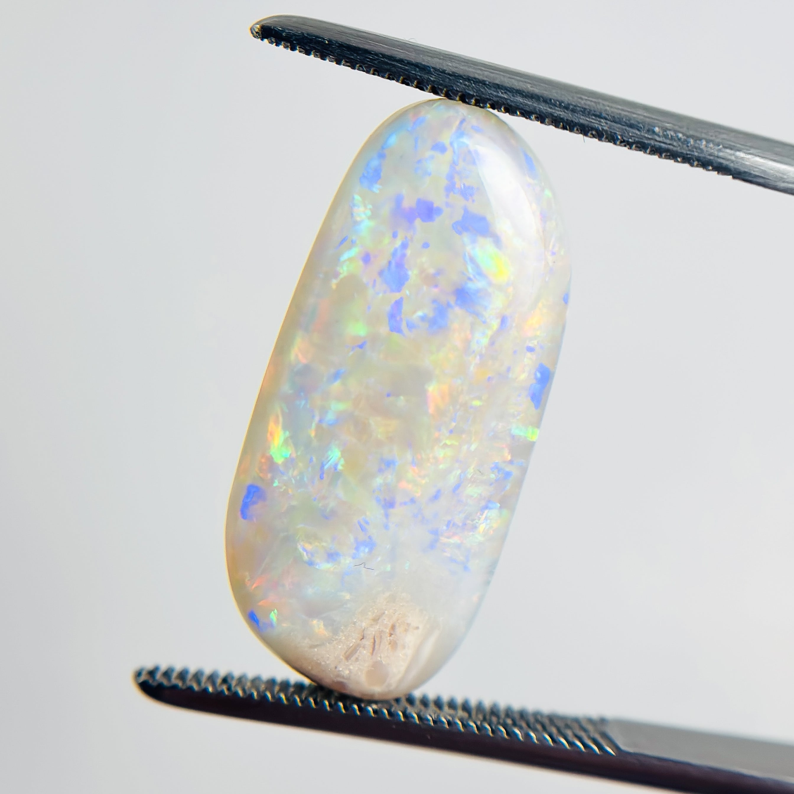 White Opal Multicolour 22x10x5.7 Cabochon Freeform 9.15 Carat