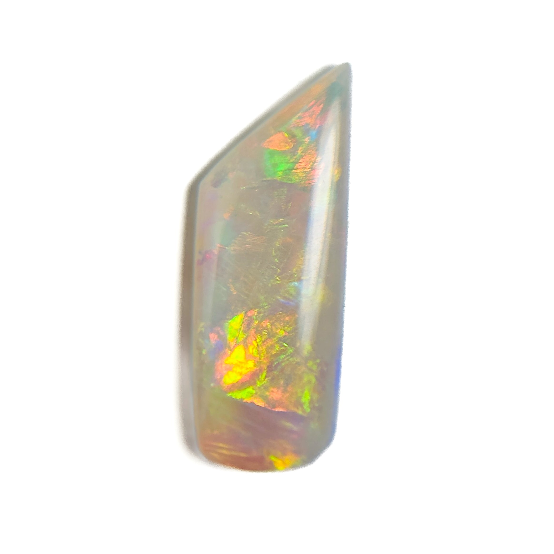 Crystal Opal Red Multicolour 22x8x3.6 Cabochon Freeform 4.75 Carat