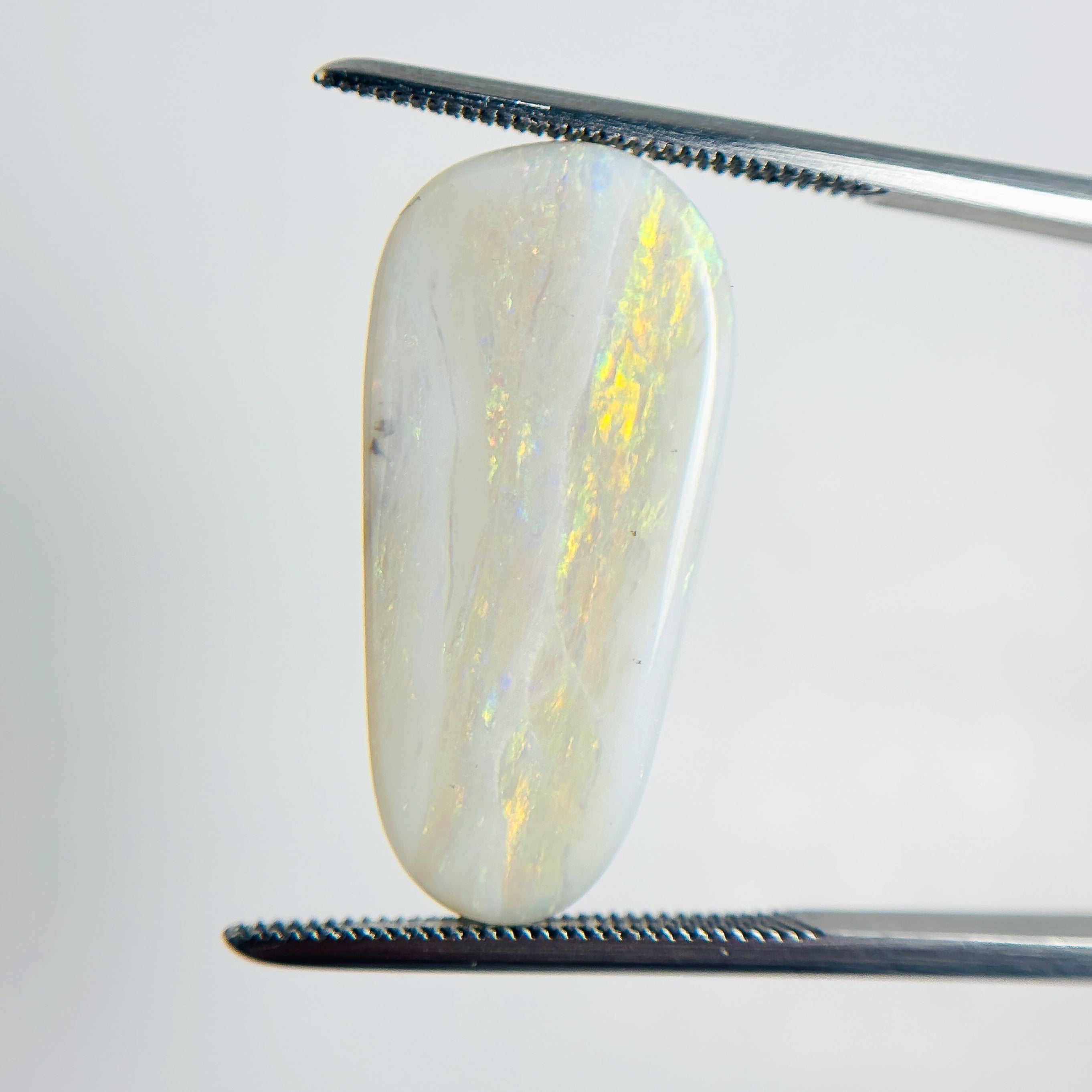 White Opal Multicolour 25x12x5.5 Cabochon Pear 11.3 Carat