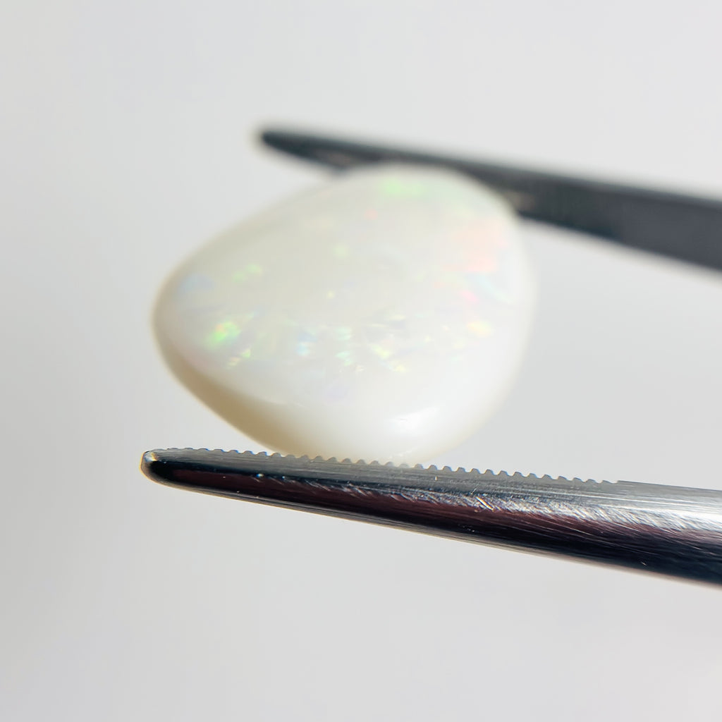 White Opal Multicolour 23x17x5 Cabochon Freeform 12.35 Carat