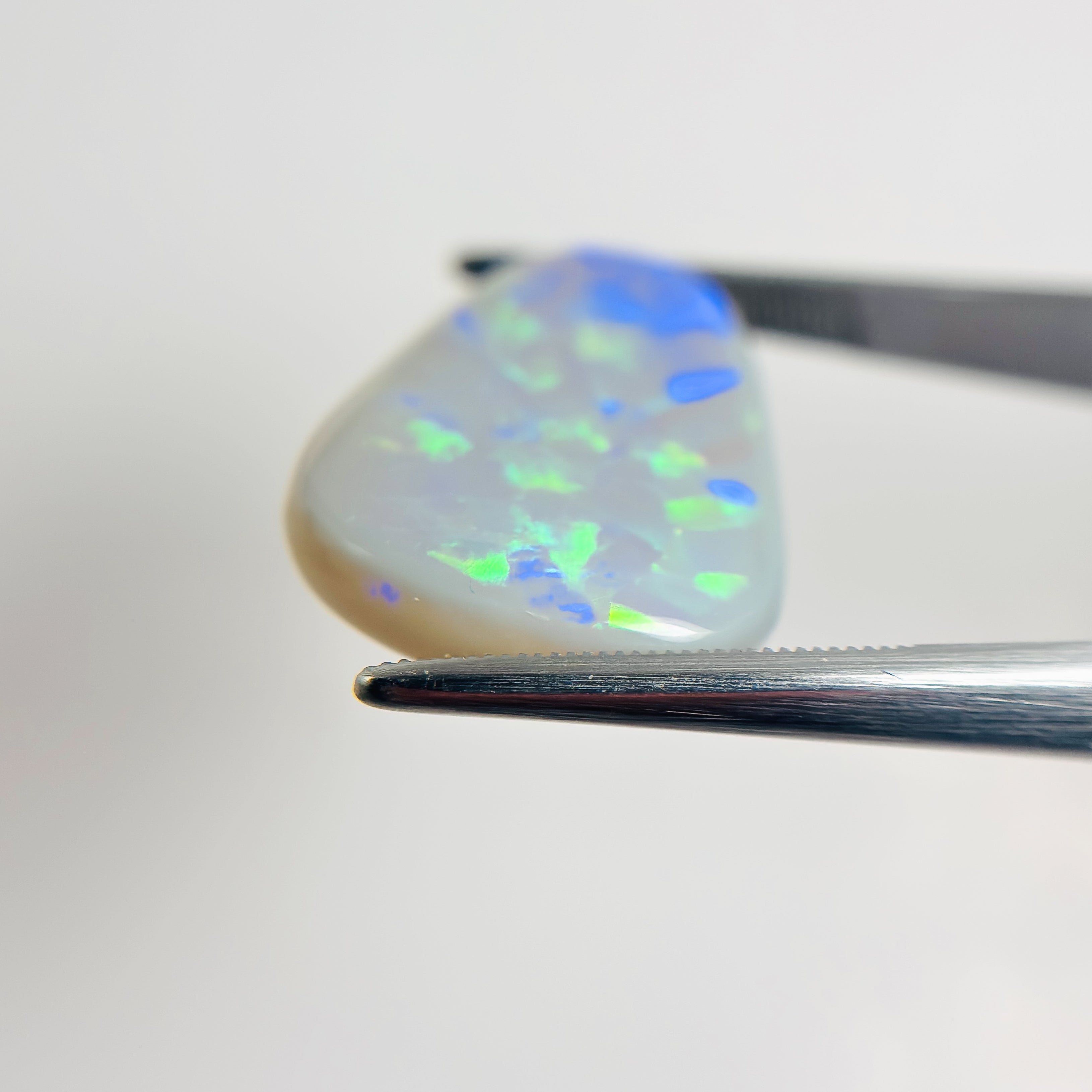 Semi Black Opal Green Blue 28x18x5.7 Cabochon Flagstone Freeform 21.7 Carat