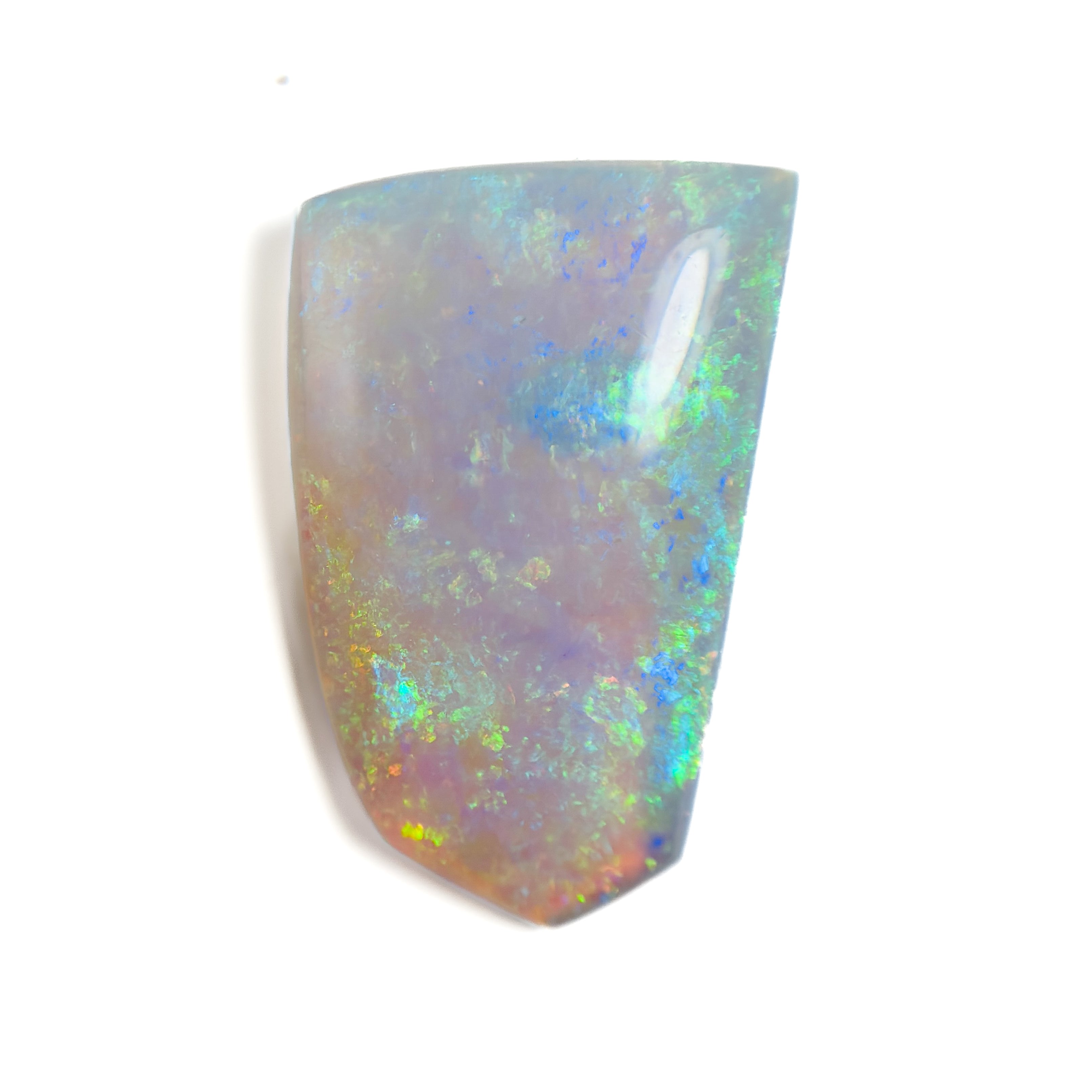 Crystal Opal Blue Multicolour 25x19x5.4 Cabochon Freeform 18.85 Carat