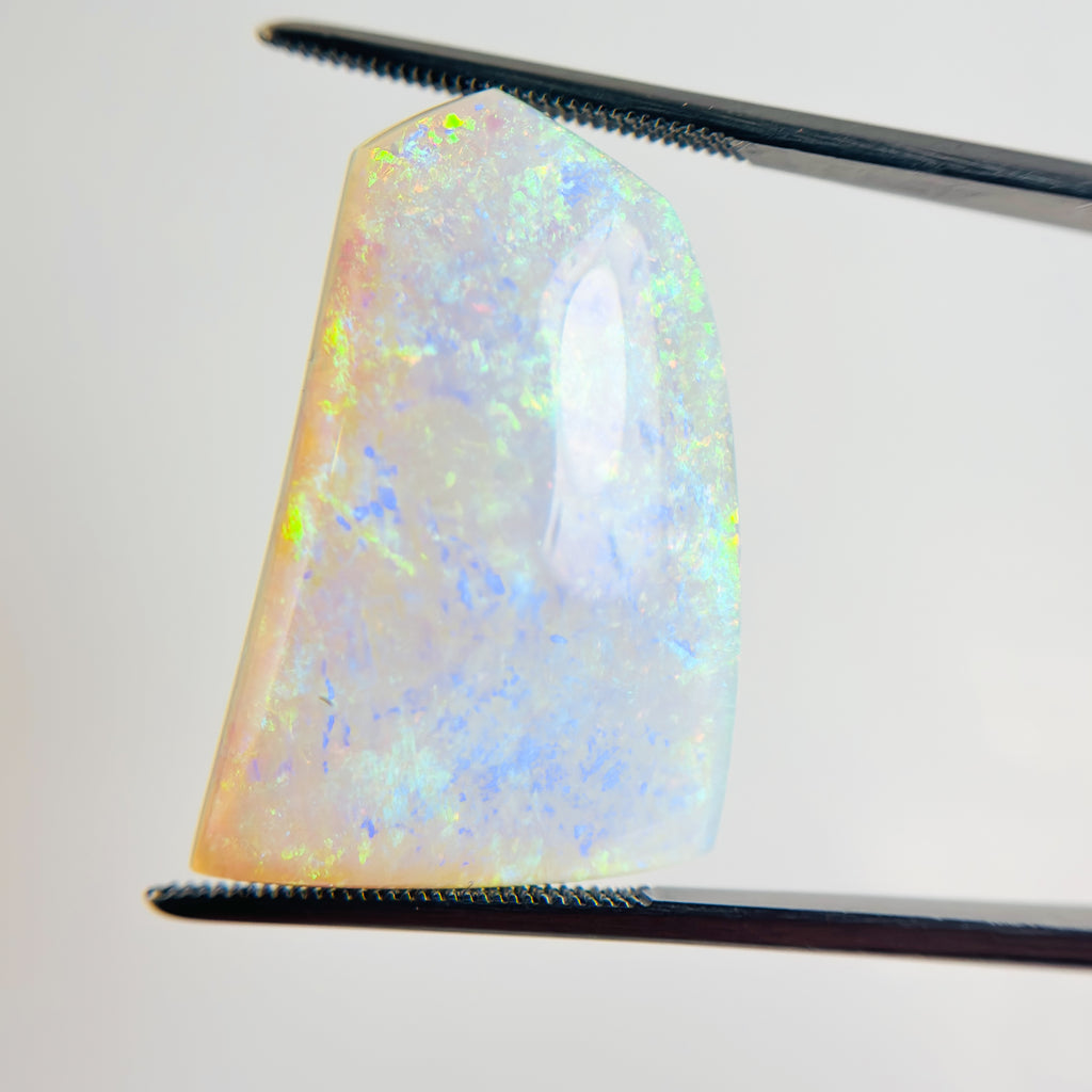 Crystal Opal Blue Multicolour 25x19x5.4 Cabochon Freeform 18.85 Carat