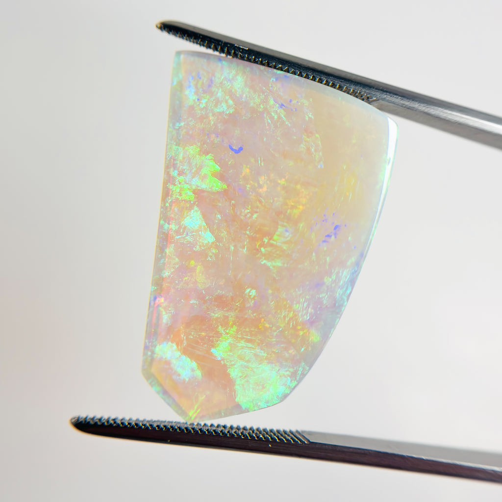 Crystal Opal Blue Multicolour 25x19x5.4 Cabochon Freeform 18.85 Carat