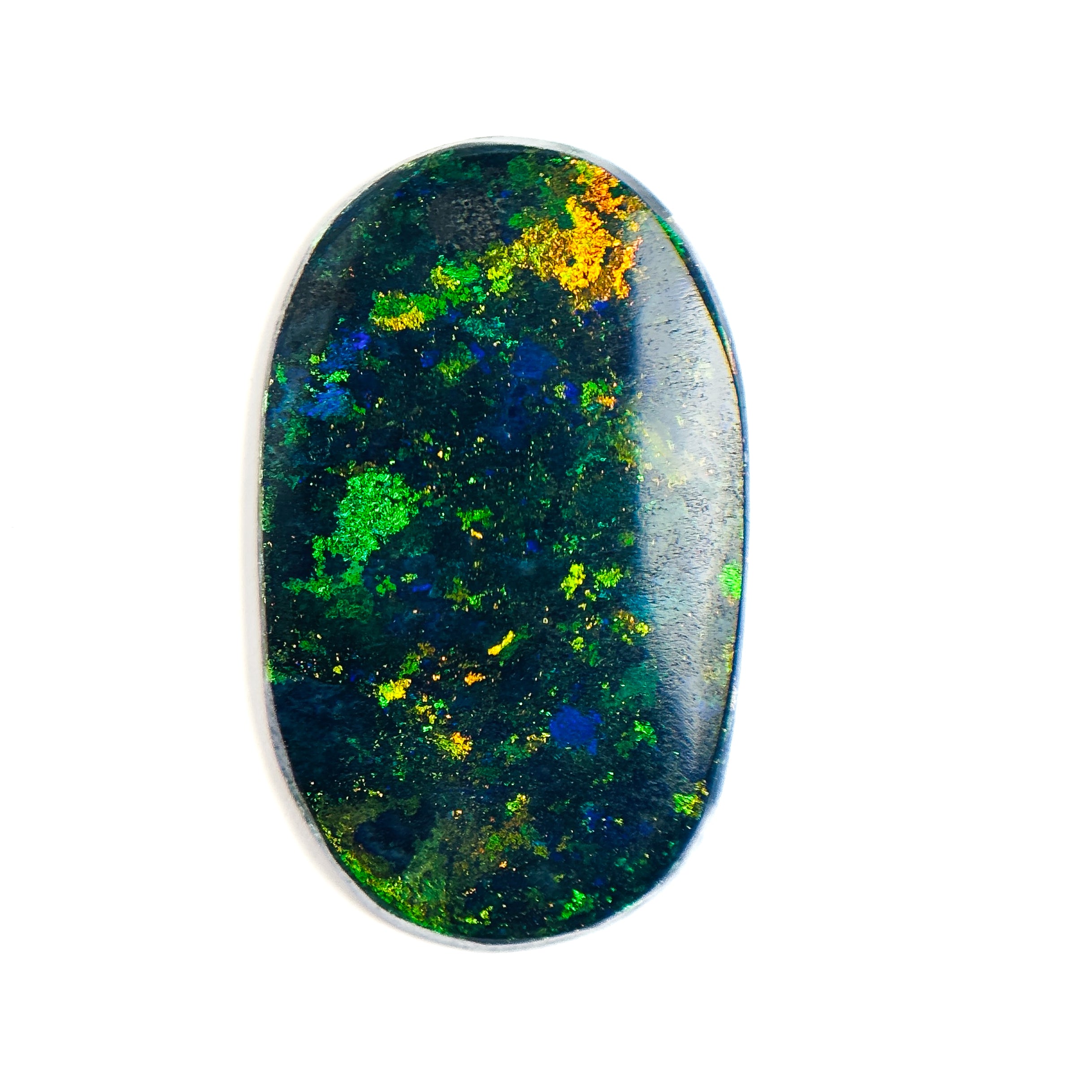 Black Opal Green Multicolour 22x13x2.2 Cabochon Oval 4.75 Carat