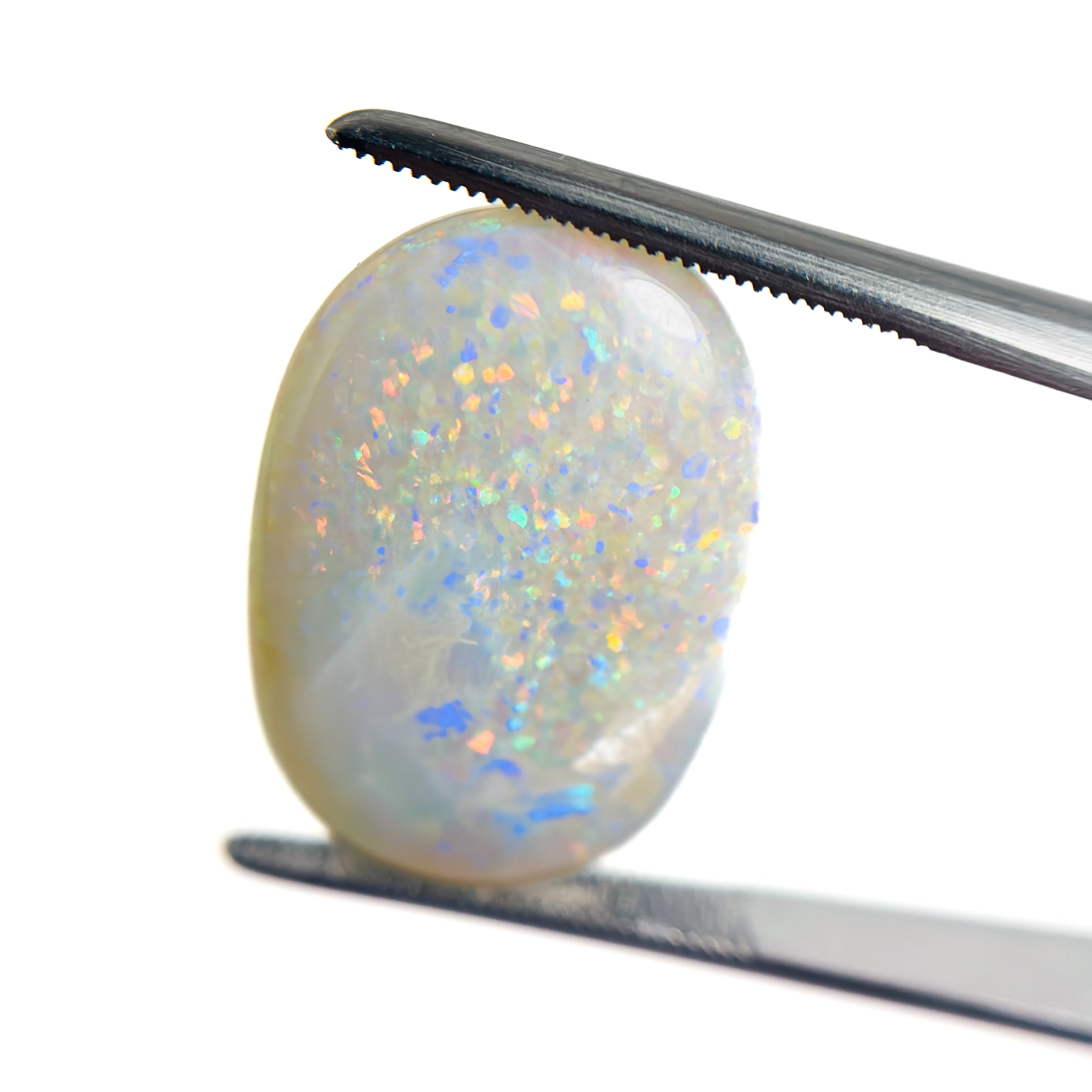 White Opal Multicolour 24x16x6.6 Cabochon Oval 16.10 Carat