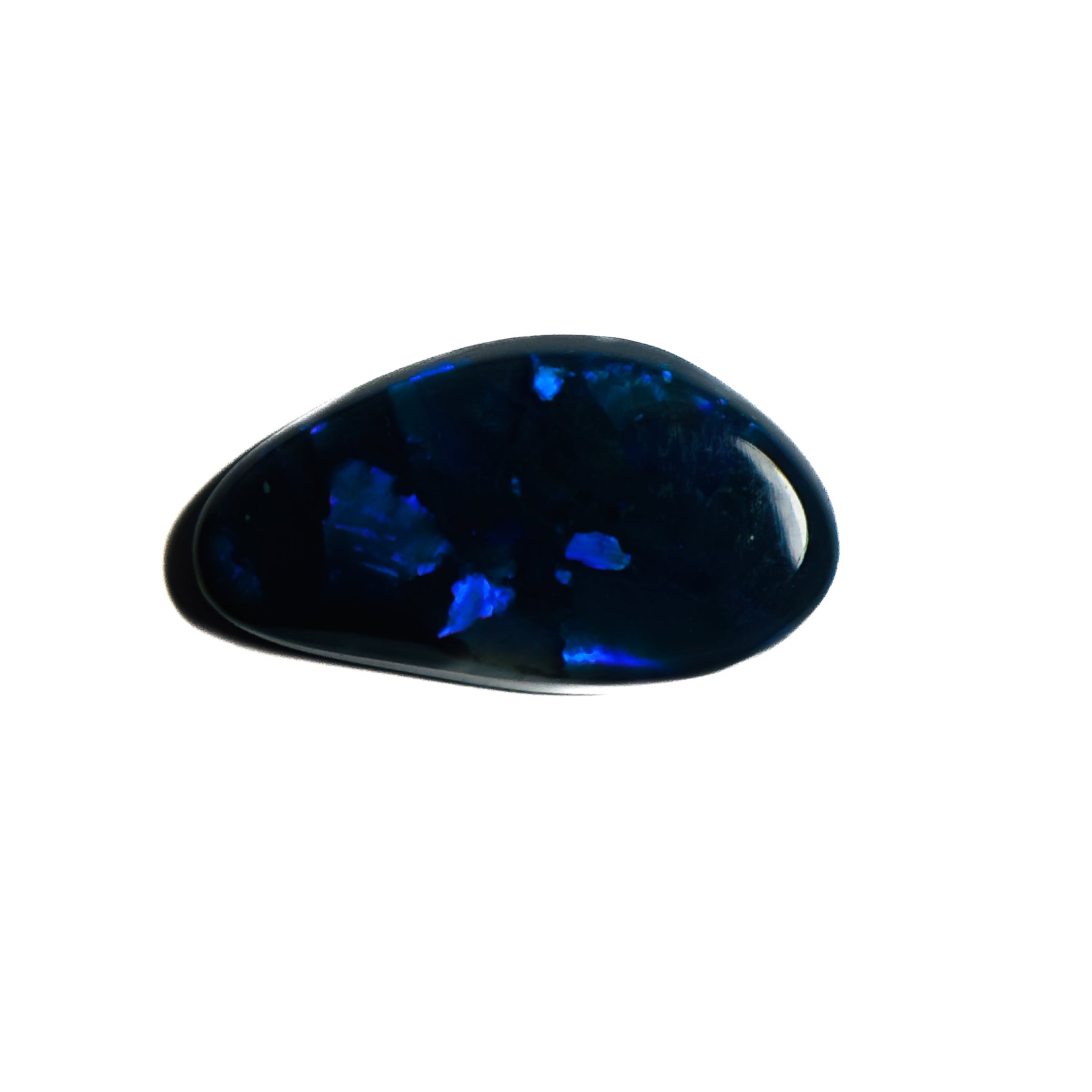 Black Opal Blue Green 14x8x2.5 Cabochon Freeform 1.8 Carat
