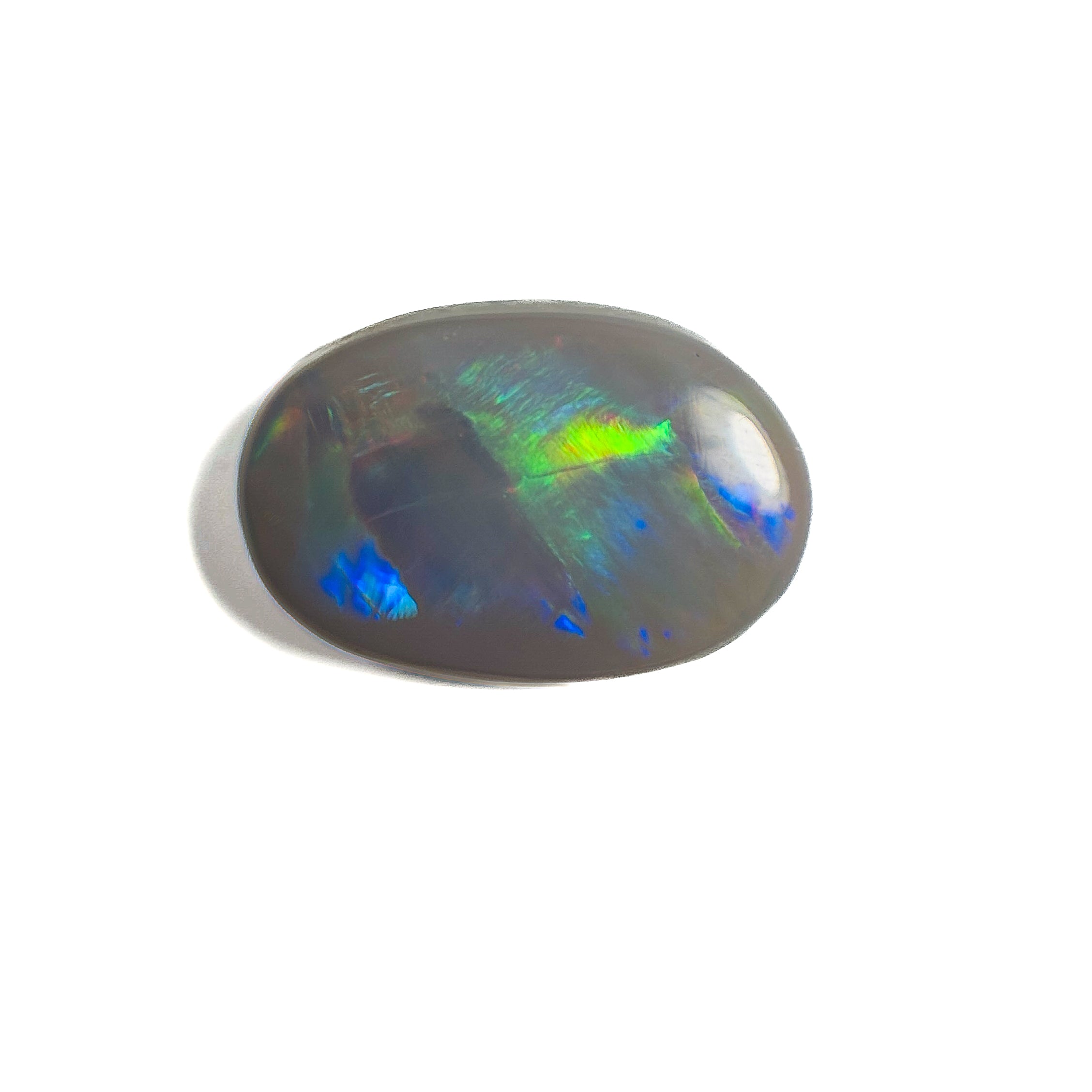 Semi Black Opal Multicolour 13x9x4 Cabochon Oval 3.2 Carat