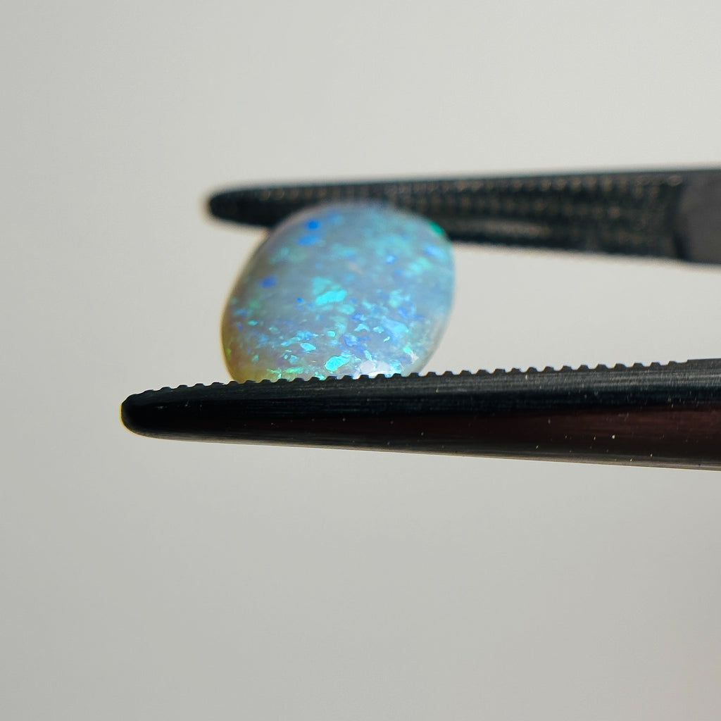 Semi Black Opal Blue Green 12x8x3.2 Cabochon Oval 2.05 Carat