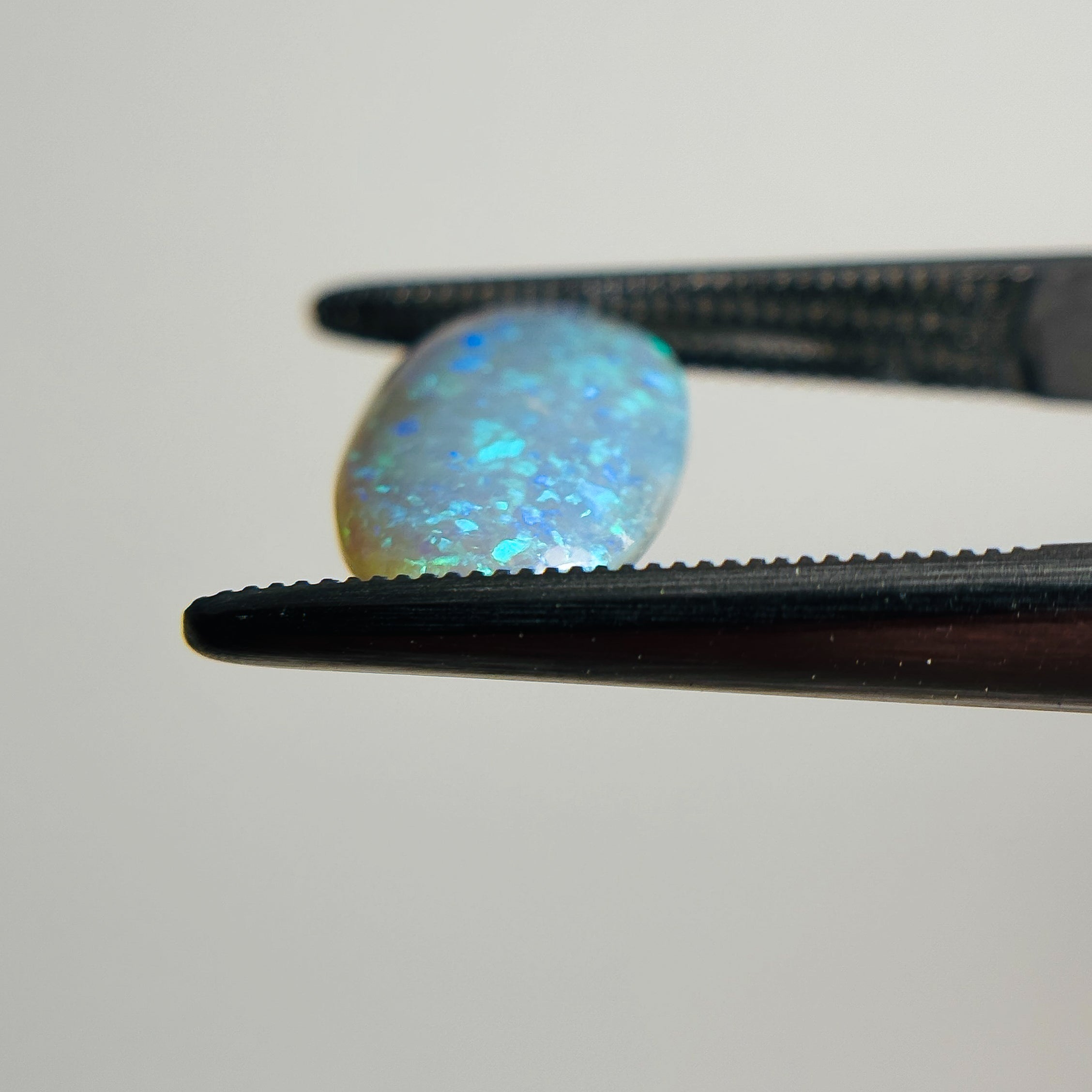 Semi Black Opal Blue Green 12x8x3.2 Cabochon Oval 2.05 Carat