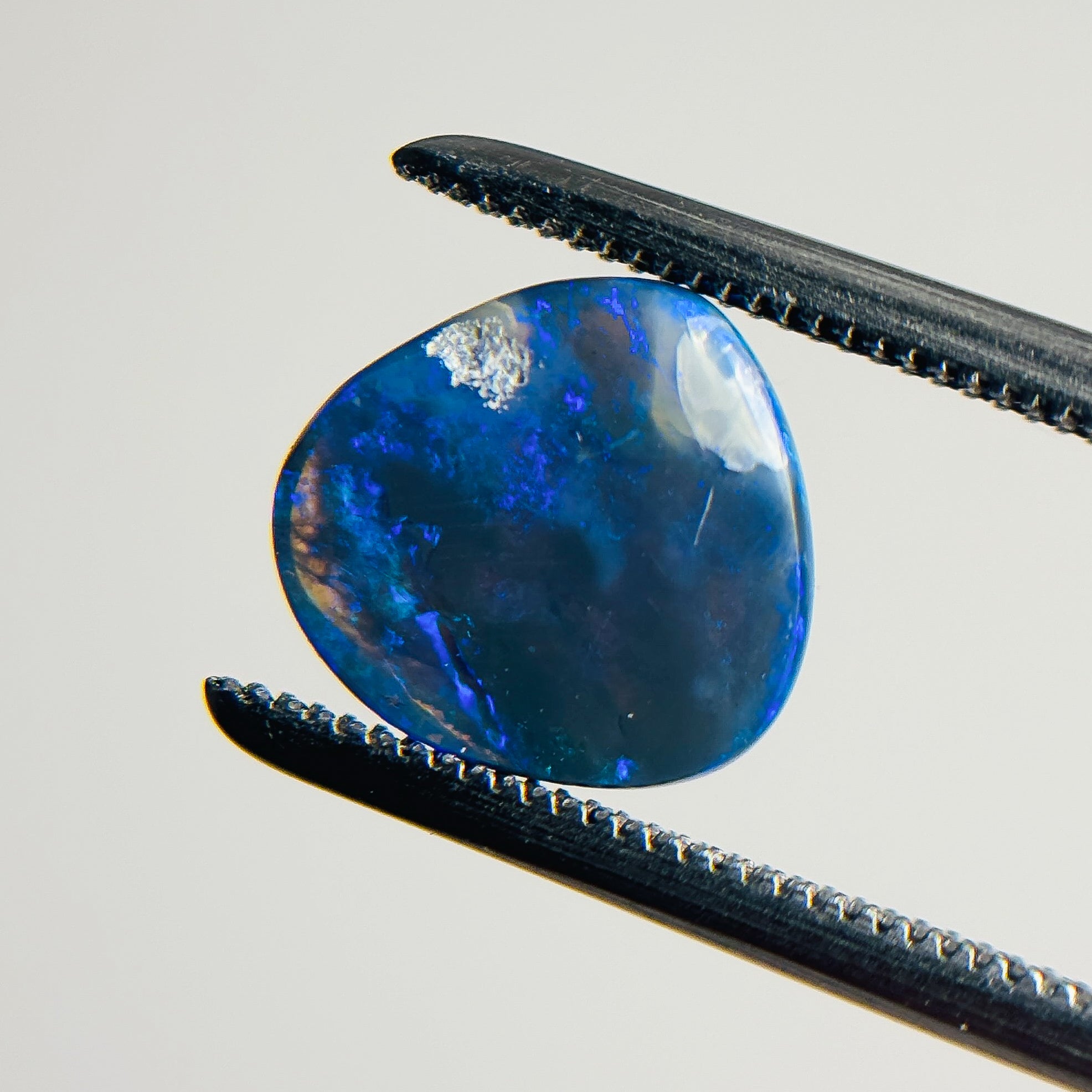 Black Opal Blue Green 9x8x3.2 Cabochon Freeform 1.55 Carat