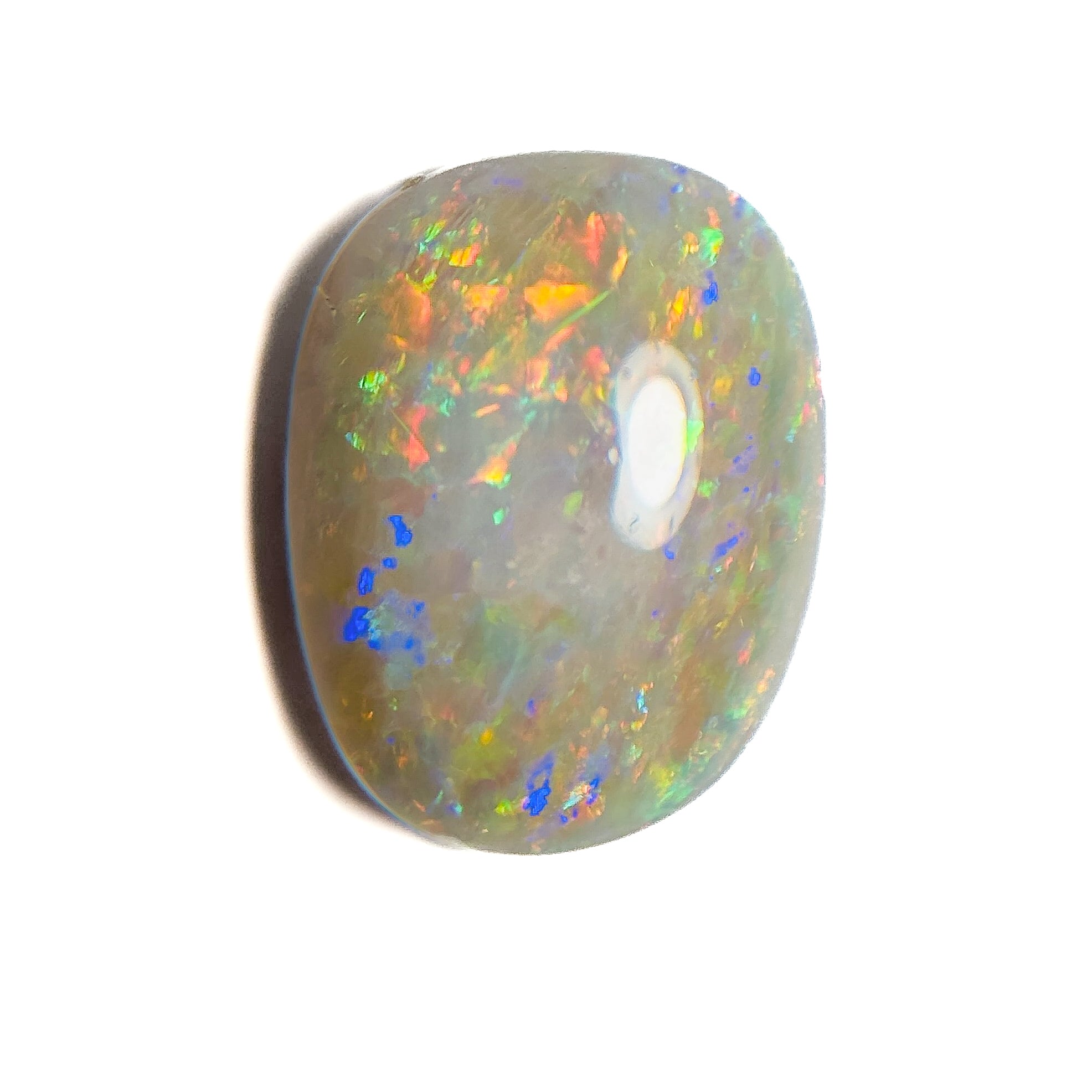 White Opal Multicolour 16x12x5.8 Cabochon Freeform 7.05 Carat